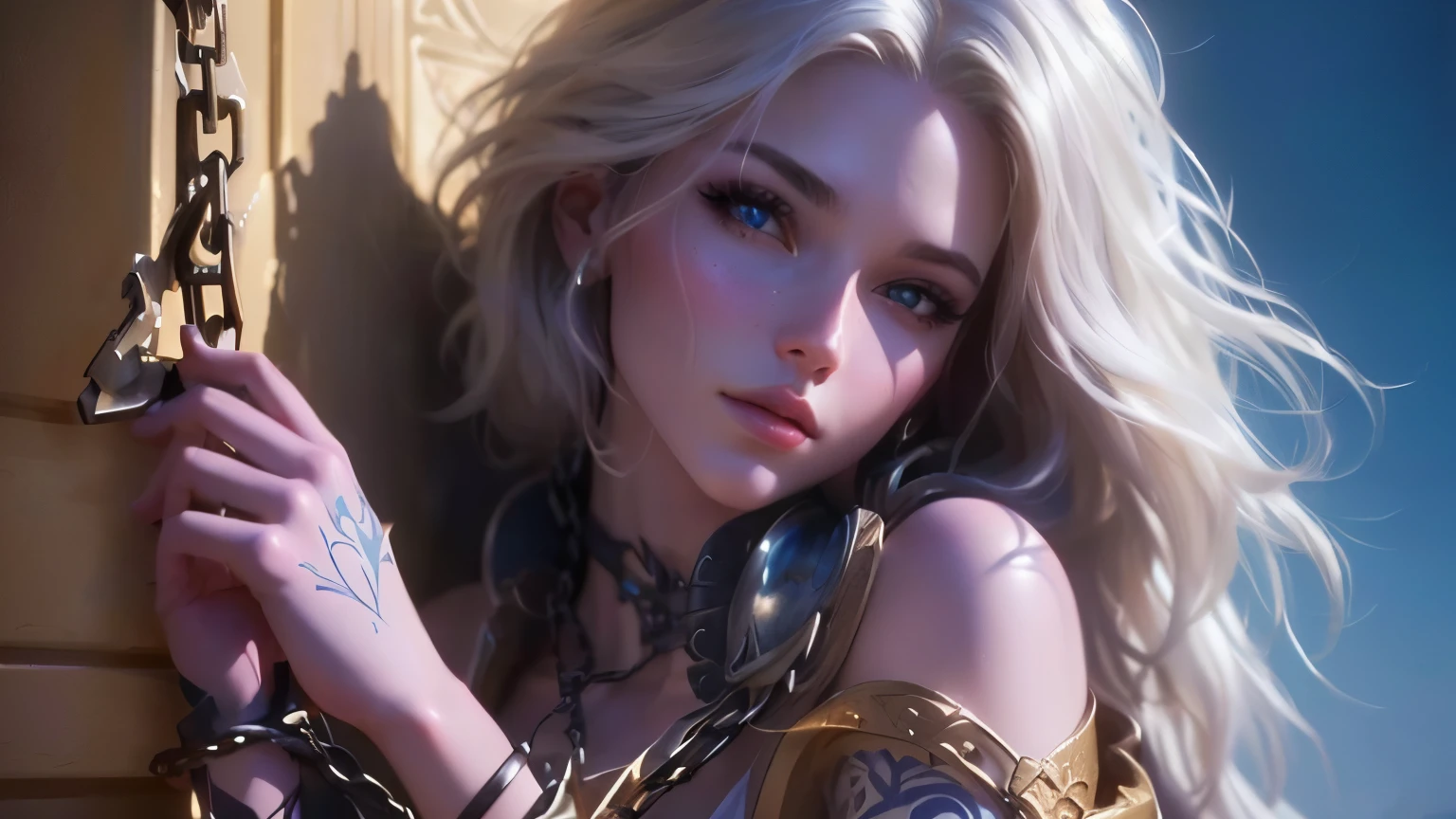 Ultra-detailed complex 3D rendering of the face, (masterpiece, top quality, octane rendering,), glamour shots full body image, very beautiful young elves, cleavage, (highly detailed skin: 1.2), (exposure: 1.1), ((blue micro bikini: 1.95)))). , 8k, (((very soft breasts)), (((conspicuous large pink areola)), beautiful Caucasian woman with white skin with full soft breasts with big buttocks, one, long braided hair, big breasts, dynamic angles, (((huge breasts: 2.4)), ultra-realistic photos, ((((((silver hair)))), futuristic urban background, facial muscles, (((((detailed and glamorous silver crown)))), In the style of Marvel Comics, ArtStation Trends, Clear Focus, Intricate Details, Very Detailed, Detailed Green Eyes, Sharp Focus, Digital Rendering, Professional, Abs, Lip Gloss, Glossy Skin, Sexy Pose, Golden Tattoo All Over Body, Silver Pattern All Over Body, Silver Lame Skin, Gold Glitter Skin, Mansuji, Buttocks, Jeweled All Over the Body, with silver scales, silver hair,