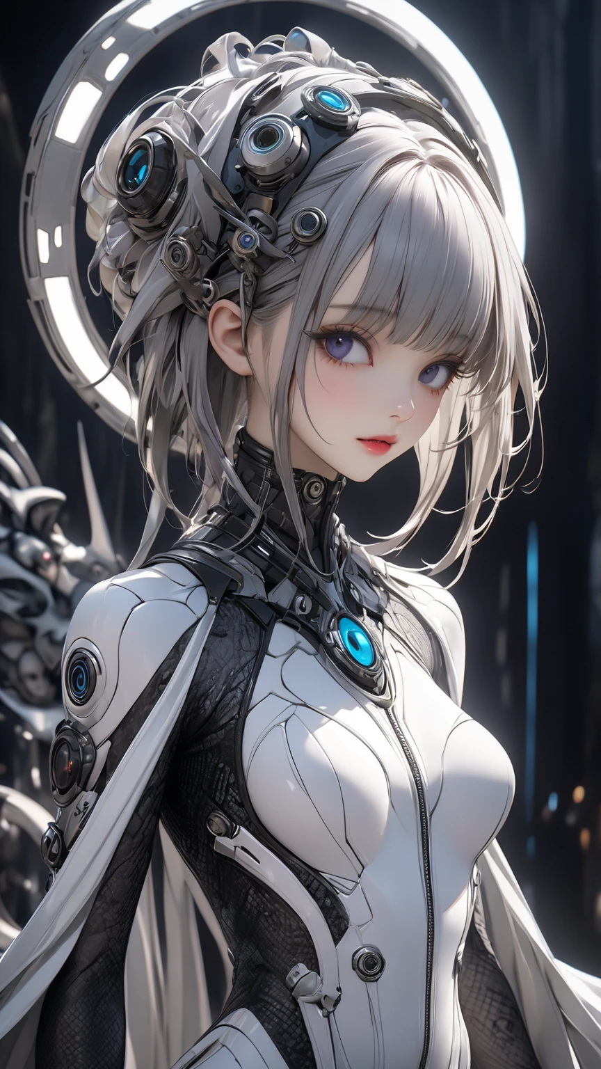 (​masterpiece)、(top-quality)、(top-quality)、​masterpiece,nffsw, 16 K, (High Definition CG Illustration)、((extremely delicate and beautiful))、(Since a while ago)、Cinematic Light、Beautiful but cruel, Erotic and grotesque mechanical girl wearing cyberpunk sunglasses、super realistic details、portlate、globalillumination、Shadow、octan render、8K、ultra-sharp、Convoluted、ornaments detailed、cold color、metals、highly intricate detail、Realistic light、CGSoation Trends、radiant eyes、camera、neon details、Mechanical limbs、blood vessels connected to tubes、Mechanical vertebrae attached to the back、mechanical cervial attaching to the neck、Wires and cables connecting to the head、slightly larger breasts、Slightly larger buttocks、((lamentation)) 、((Angel wings)),(Emphasis on mechanical skeleton,Emphasis on mechanical interiors,Put a little emphasis on mechanical bones),clear light blue eyes,Realistic physical breasts,Soft breasts,Light blue mechanic, Red Eyes