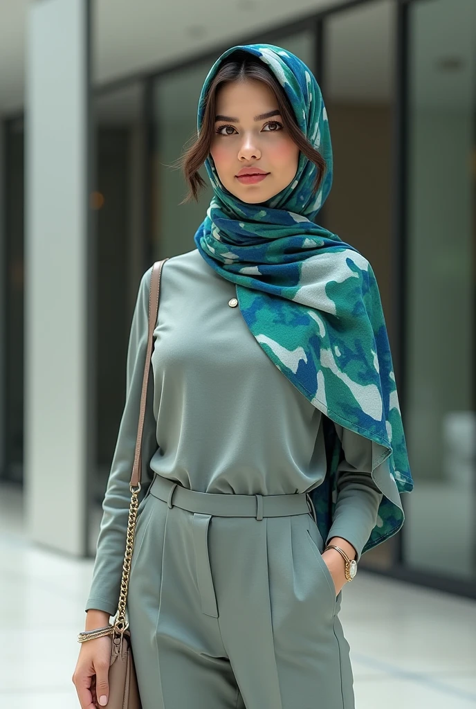 Tall,sexy thigh, Stylish big breast women in sexy hijab style
