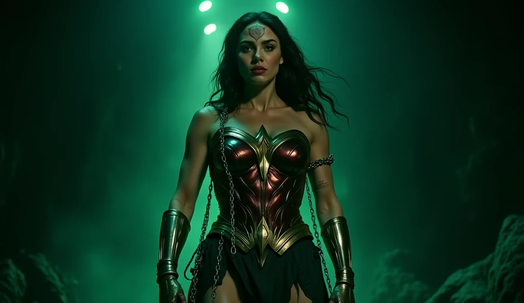 cinematic film still of Cinematic Film stock footage in (arri alexa style) Kodak film print, <lora:Wonder Woman:1> nsfw Wonder Woman a woman posing naked in a studio setting, shallow depth of field, vignette, highly detailed, high budget, bokeh, cinemascope, moody, epic, gorgeous, film grain, grainy