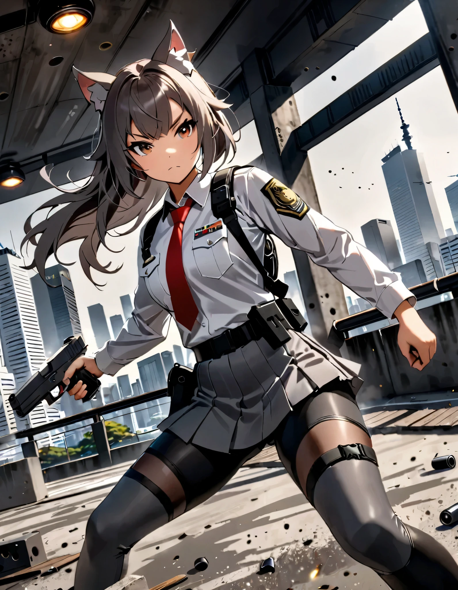(three fingers:1.4, holding gun:1.4)