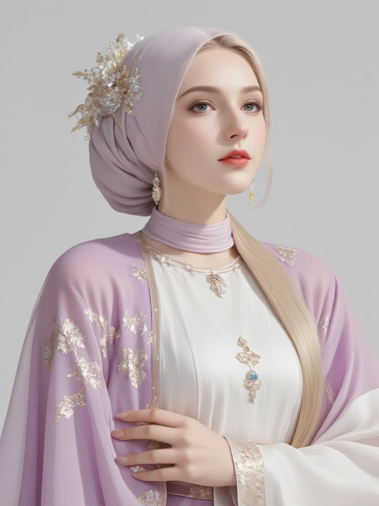 A beautiful young woman, (1girl), majestic hijab outfit, detailed face, alluring eyes, full lips, large bust, outdoor setting, selfie, soft lighting, warm colors, (best quality,4k,8k,highres,masterpiece:1.2),ultra-detailed,(realistic,photorealistic,photo-realistic:1.37),cinematic, beautiful detailed eyes, beautiful detailed lips, extremely detailed face and eyes, long eyelashes, intricate clothing textures, elegant posing, warm smile, romantic atmosphere