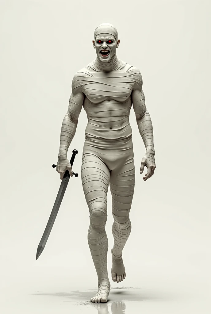 A chicken with a grey filter but he has the torso very muscular and human-shaped.