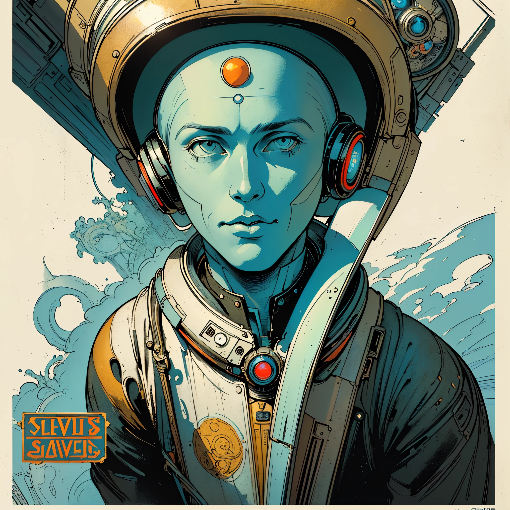 ((( masterpieces in the highest quality))),(((retro vintage sci-fi movie poster))),(((Savior))),(((Surreal))),(((Surrealism))),(((Futuristic,now or never,Solemn,strangers))),(((background:Incredibly simple))),