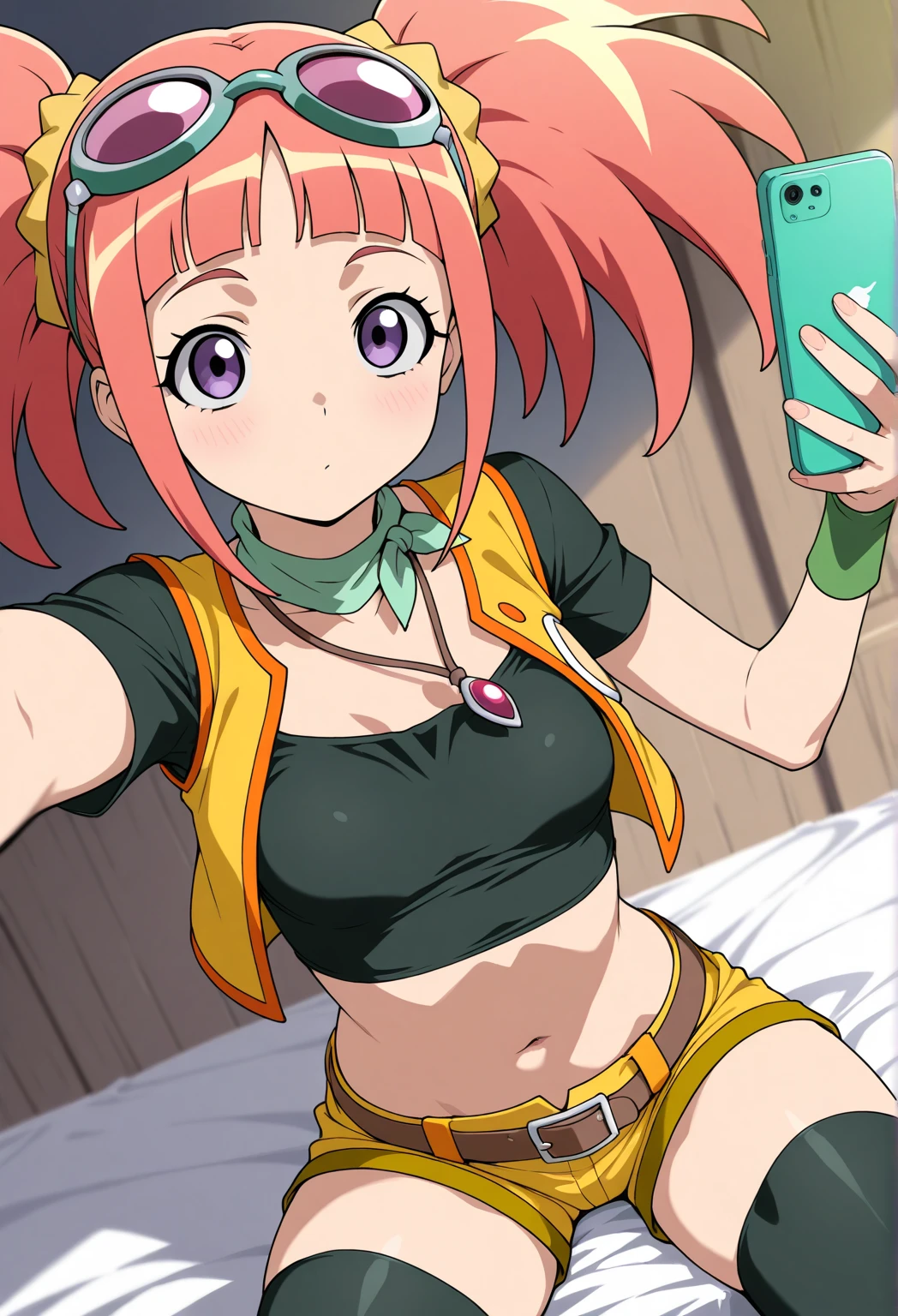 (throw_hand, pink vibrator remote switch in throw_hand, throw:1.2), Highest quality, Super detailed, masterpiece, Ultra-high resolution, 8K, Ridiculous, Cowboy Shooting, Blurred, One girl, Embarrassing, blush, Lovely, , With tears in her eyes and her mouth open, What saliva leaves behind, Wet skirt hem, Not wearing pants, Bulging of the vibrator cord, Vibrator with Garters, Subway car interior background,,Squirting、,Black Hair、Ahegao,Peeing,komeiji_koishi, 1girl, third_eye, yellow_shirt, black_hat, green_hair, frilled_sleeves, highres, frilled_shirt_collar, wide_sleeves, hat_bow, green_eyes, green_skirt, heart_of_string, yellow_bow, hat_ribbon, diamond_button, yellow_ribbon,