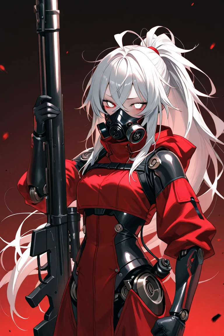 ((masterpiece, best quality, extremely detailed CG, unity 8k wallpaper,anatomically correct,ultra resolution)),Award-winning photography,(best illumination,Very Delicate and Beautiful),(one girl,solo,loli:1.5),(Vampire:1.45),silver hair,(twintails:1.2),(glowing red eyes:1.25),(pale skin:1.45),(extremely beautiful and detailed face:1.2), (extremely beautiful and detailed eyes:1.2),perfect hands,delicate legs,((bat hair ornament)),(cyberpunk style,science fiction),pointy ears,skinny,((black techwear armor, Gas mask,black leather gloves,black tight trousers,roket boots)),looking at viewer,menacing, sharp, (pointing weapon at the viewer:1.2),head tilt,dark persona,evil,(cute:1.5),((night, dark atmosphere, dark theme, darkness:1.5,dynamic angle)),dramatic shadows,(dimly lit:1.5),blood on face,blood on floor, blood on walls,(blood mist,blood splash:1.4),depth of field,(cityscape:1.3),neon lights,skyscrapers,(perfect human body structure with maximum precision)