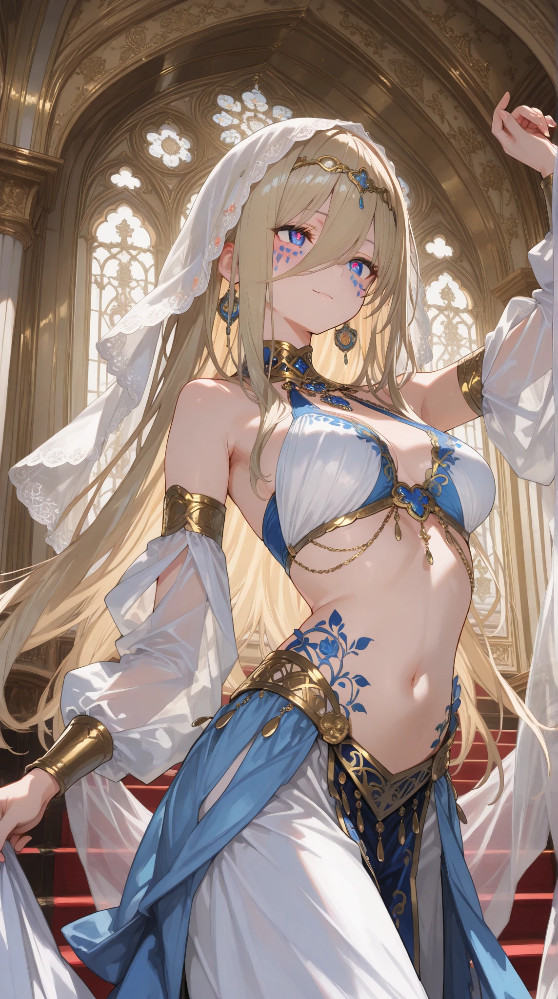 (masterpiece), best quality, expressive eyes, perfect face,1girl,hatsune miku,palace,night,castle wall,curvy,big breasts,blush,cleavage,cat girl,cat ears,cat tail,cowboy shot,idol dress,strapless idol dress,bare shoulders,detached sleeves,navel,cute top,cute fluffy skirt,layered skirt,showgirl skirt,paw pose,happy,excited,spoken heart,standing