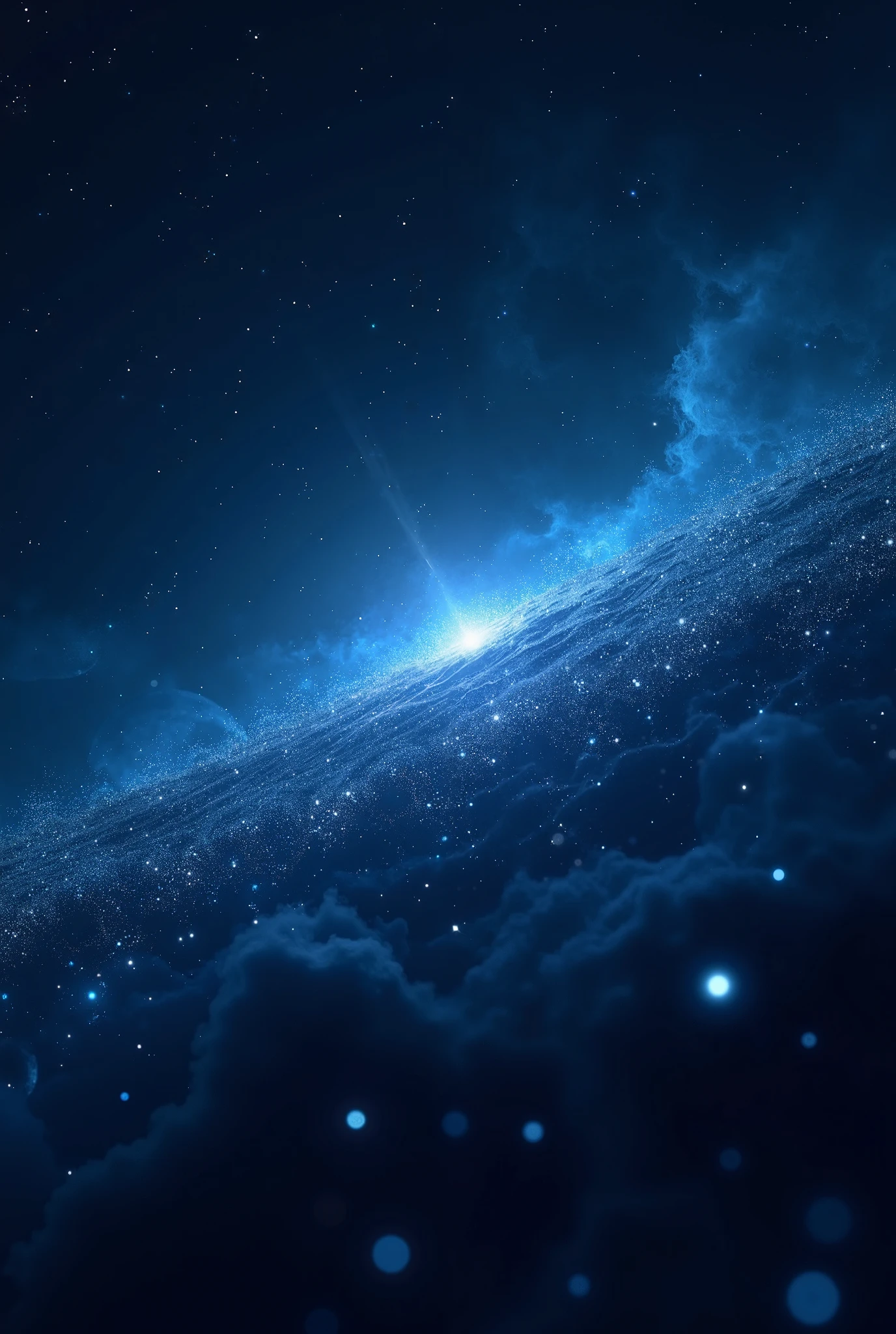 Starry night sky with a bright star and a bright light - SeaArt AI