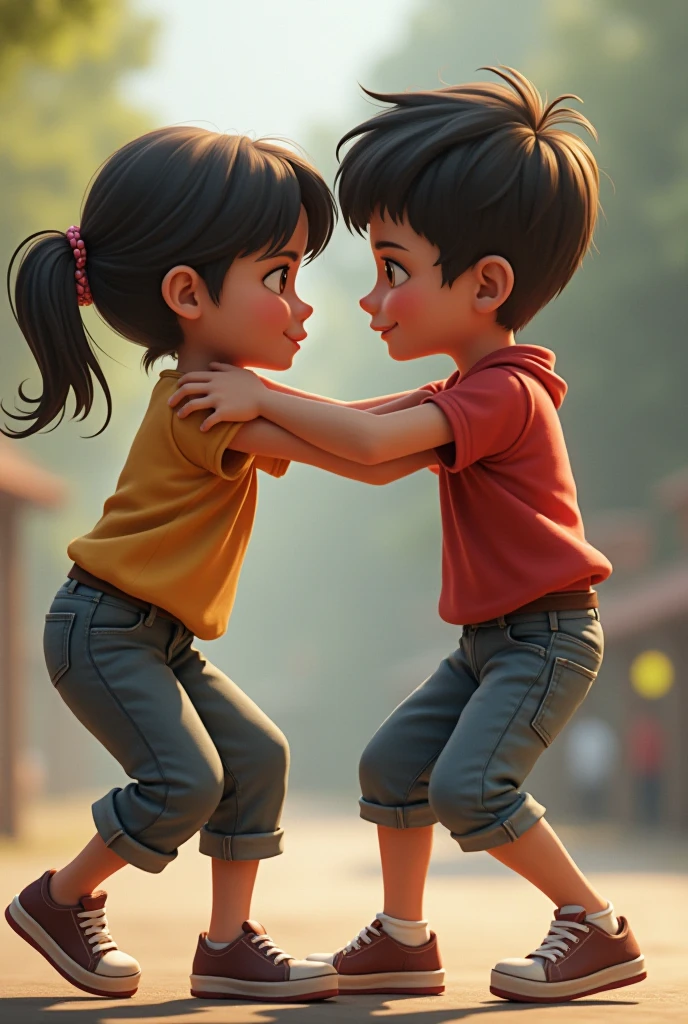 A child hitting another child