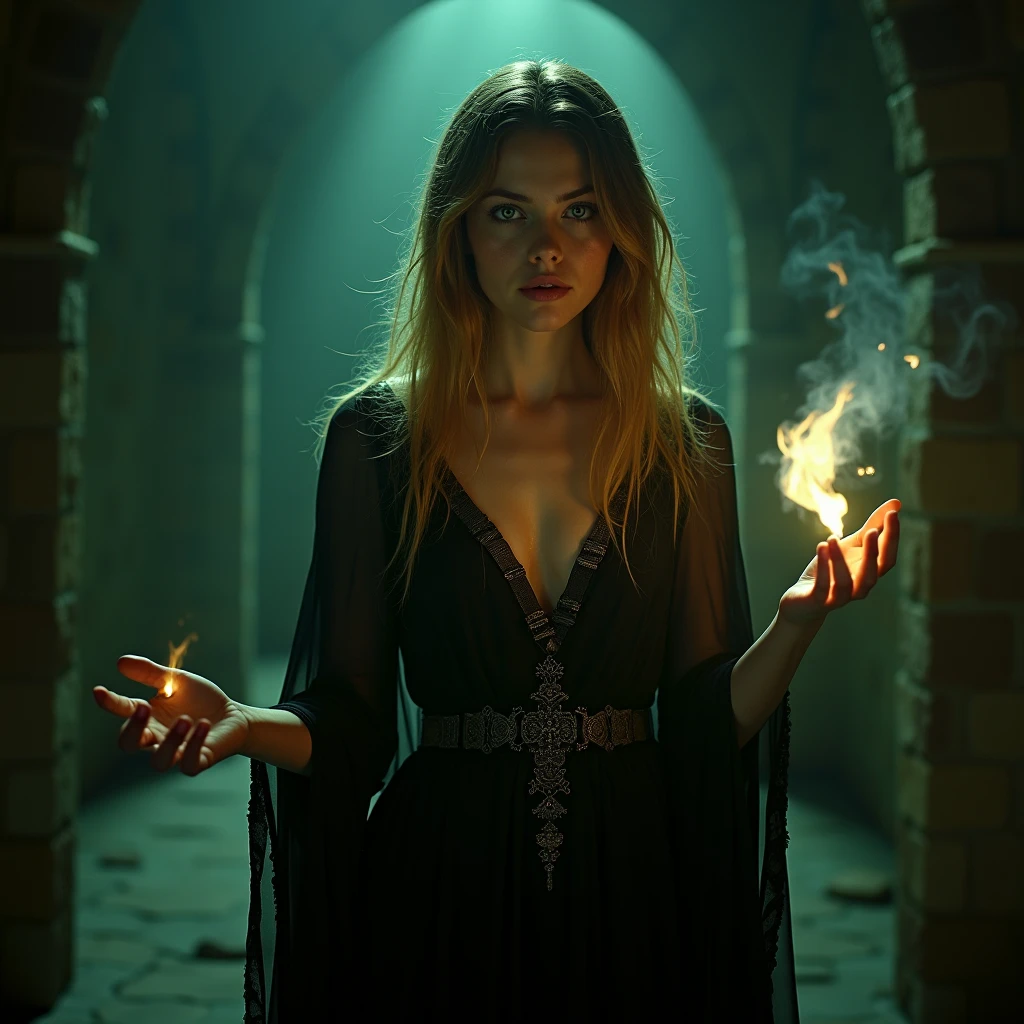 cinematic photo  Hyperrealism full body shot of a sexy Woman, highly detailed.8k wallpaper, ultra detailed, cinematic scene, depth of field, witch, Skilled in magic and sorcery, benevolent women with knowledge of herbs and potions, spells and enchantments, deeply connected with the supernatural and the occult <lora:EdobHorrorLandscape_XL_v1.0:.8>,  EdobHorrorLandscape <lora:EdobHorrorValentine_XL_v1.0:.7> <lora:HGHDRFB_XL:.8> . 35mm photograph, film, bokeh, professional, 4k, highly detailed