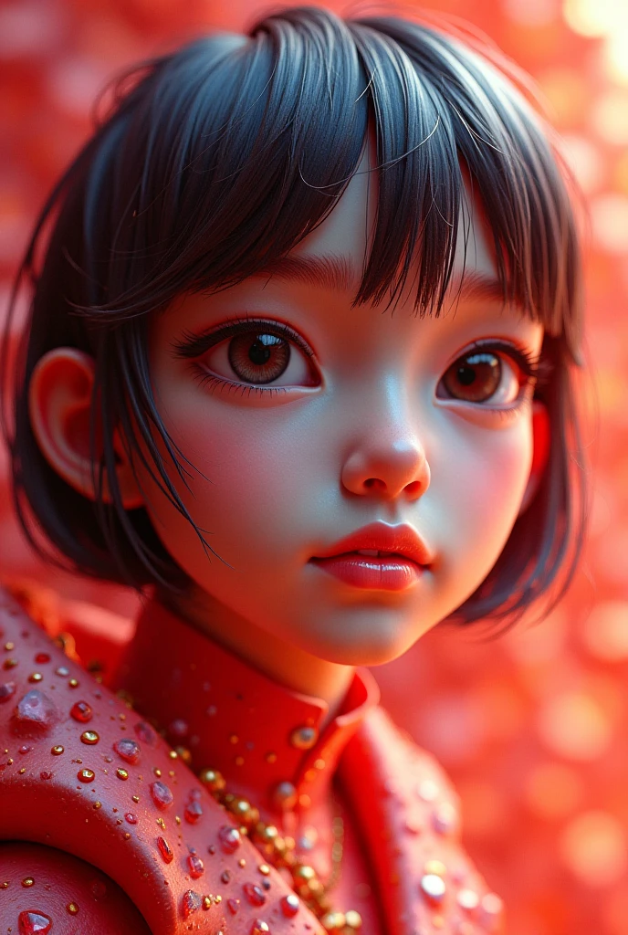Photo Realistic a happy korean girl age 21, surprised expression, beautiful detailed eyes, beautiful detailed lips, extremely detailed face, large expressive eyes, long eyelashes, imagining entering a new world similar to the city in Final Fantasy VII Rebirth, vibrant colors, intricate details, kawaii style, octane render, 8k, highly detailed, photorealistic, dramatic lighting, volumetric fog (1:1)