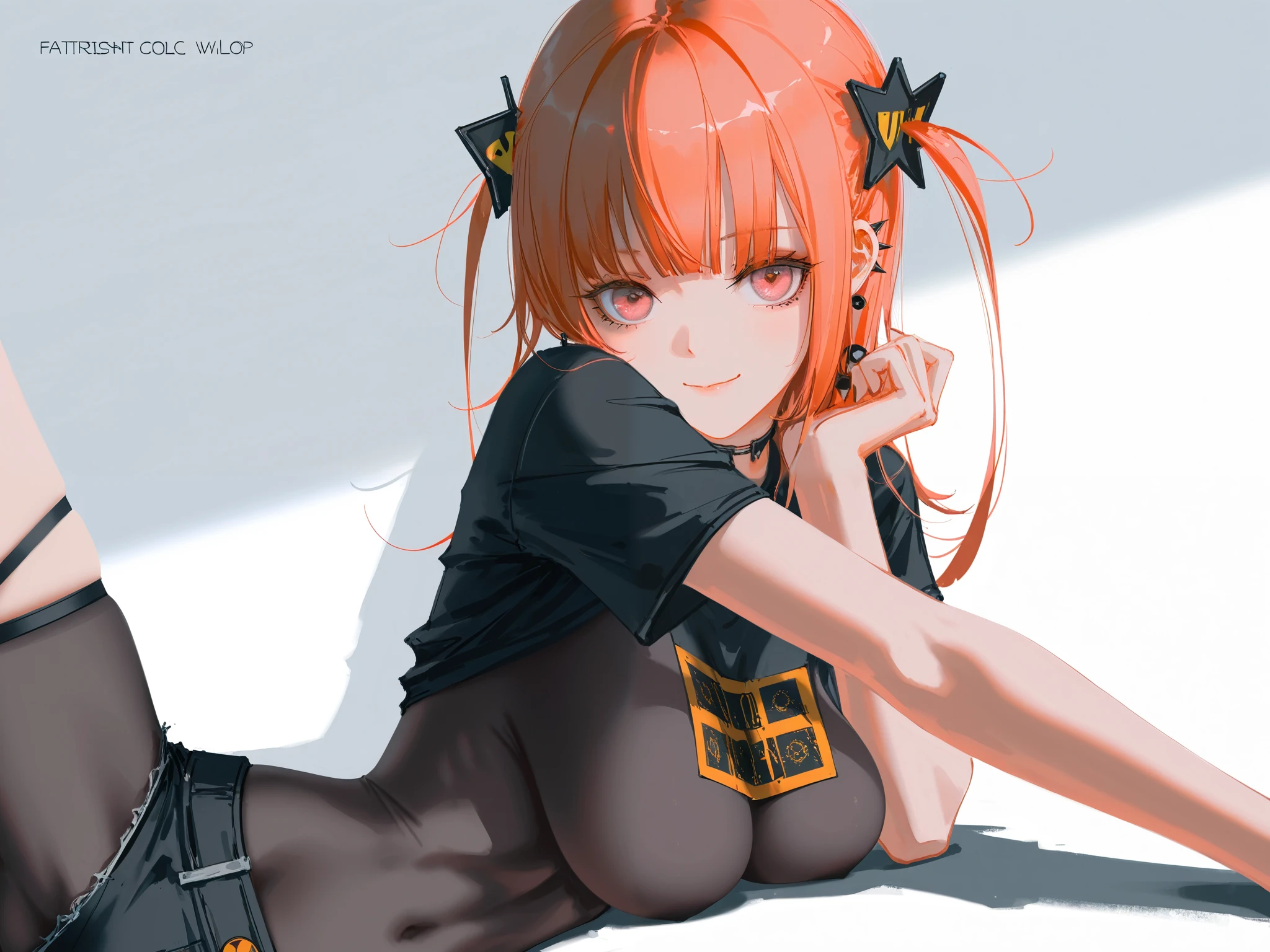photorealistic, (hyperrealistic:1.2), beautiful, masterpiece, best quality, extremely detailed face, perfect lighting, full body, large breasts, wide hips, thick thighs, detailed eye makeup, detail face, nice detailed eyes, slanted eyes, heavy eye makeup, 1girl, long hair, (low) twin-tails, (beautiful clear Blue ball hair fastening), cute cheeky smile face, simple background, grey background, glossy orange hair, juicy thick thighs, full body, shiny skin, smooth skin, skinny body, (young:1.3), (flat chest:1), perfect anatomy, absurdly long hair, bangs, eyes visible through hair, twintails, brown hair, shiny hair, snowflakesdetailed cute anime face, no facial features, clear eyes, closed_mouth, flat chestbest quality, purple eyes, white skin, headband, extremely detailed CG unity 8k wallpaper, ultra detailed, extremely kawaii, LOOK AT THE VIEWER,  nsfw, boobs out, in room, fantasy, micro bikini