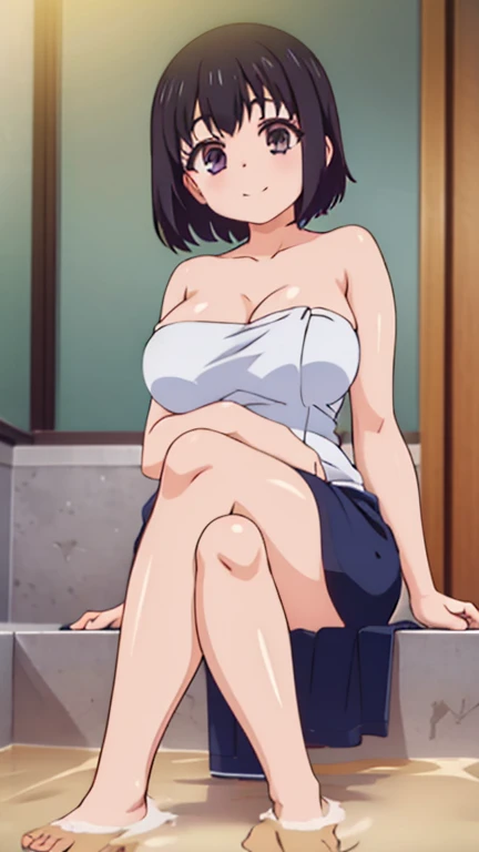 Hinata, vagina, masturbation, big breasts, tongue out, orgasm expression, wet body
