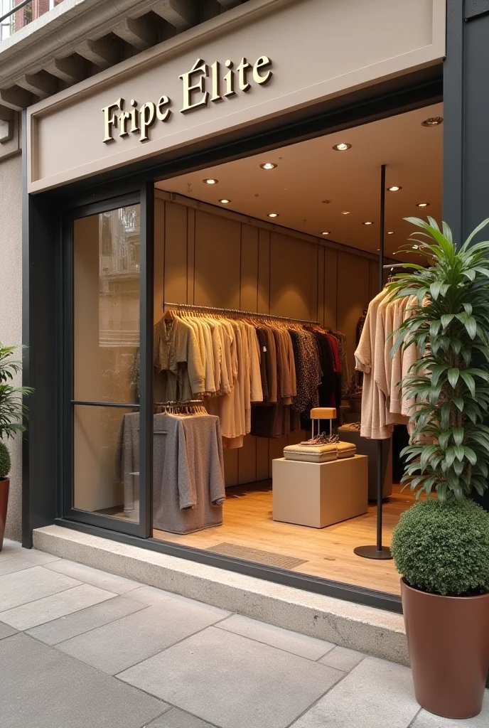 Clothing store in outside in no logo and name 