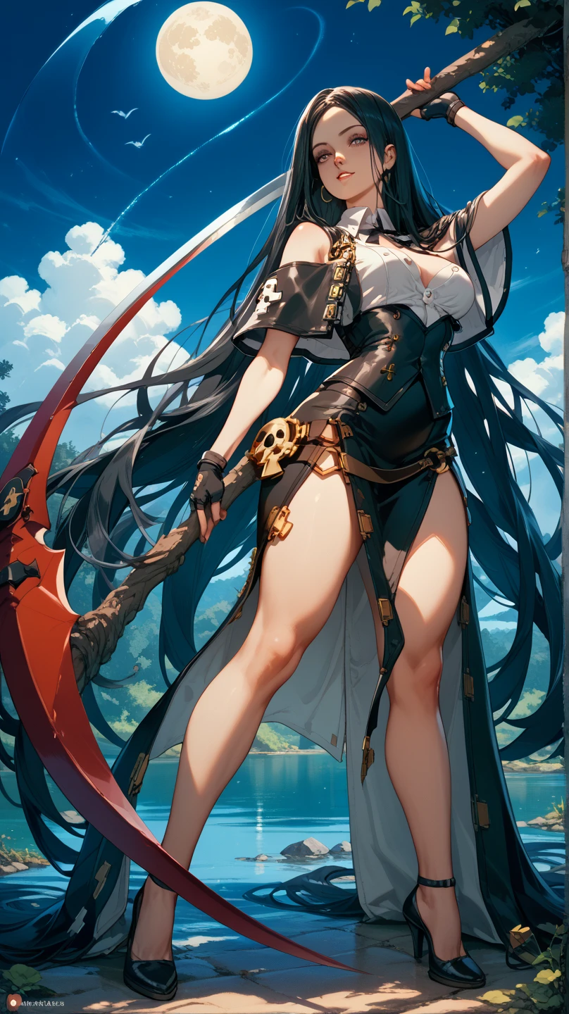 (best quality,4k,8k,highres,masterpiece:1.2),ultra-detailed ,dark, hauntingly beautiful, ethereal, divine, otherworldly, powerful, mystical, fierce, majestic, mysterious, enchanting, elegant, ominous, alluring, goddess, war, reaper, divine, dark veil, floating, glowing, flowing robes, delicate, detailed features, piercing eyes, radiant skin, intricate tattoos, holding a scythe, surrounded by a melancholic mist, moonlight casting a pale glow, vast graveyard, souls ascending to the afterlife, hauntingly beautiful flowers, solemn atmosphere