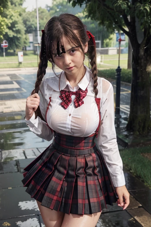 jk school girl uniform , skirt dark red , plaid skirt , pleated skirt , Tight shirt , white Shirt , school girl , red knot , red bow , Ultra high definition、Highest image quality、realistic images、hair cut short、Clothes are soaked and see-through、My clothes are soaked and shiny 、look up and endure the pain、Super huge cleavage、超super big breasts、Being squeezed by a tentacle monster、My whole body is soaked wet、drenched in sweat、sweaty、Are crying、being strangled、Sticky liquid clings to the body、（suspended from above by an iron collar:1.8）、（Sticky liquid clings to the body:1.8）、（legs tied with rope:1.９）、（Shibari:３.９）、（Ropes all over the body:1.4）、jk school girl being attacked by tentacles、numerous tentacles envelop the body,、Countless tentacles wrapped around jk school girl uniform Shirt、A large amount of water is released from the tip of the tentacle..、（super big breasts:1.7）、(Both arms are pulled left and right by tentacles:1.8）、（A tentacle pulls one leg back:1.9）、black stockings　place your hands behind your back　shibari、（look up and endure suffering:1.９）、（Close your eyes and endure the pain:1.9）、（The whole body is soaking wet:1.5）、（sweaty:1.９）、（drenched in sweat:1.９）、（open your mouth and suffer:1.９）、、（Water drips from the whole body:1.5）、（spread your legs wide:1.5）soaking wet、もっとsweaty、More drenched in sweat、The whole body is soaking wet、I got soaked all over.、soaking wet、My whole body was torn apart、、もっともっとThe whole body is soaking wet、もっともっとThe whole body is soaking wet、Juice is dripping all over the body、My whole body is soaked、もっともっとThe whole body is soaking wet、（tentacles entangled in the chest:1.8）、（My whole body is soaked:1.5）、（Getting entangled in tentacles:1.8）、Juice is dripping all over the body、My whole body is soaked、もっともっとThe whole body is soaking wet、（tentacles entangled in the chest:1.8）、（My whole body is soaked:1.5）、（Getting entangled in tentacles:1.8）、（（My clothes are soaked and shiny:1.5））、（（（Clothes are soaked and see-through:1.8）））