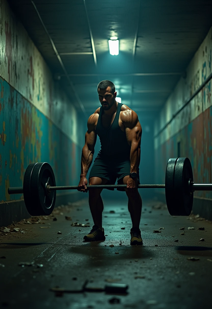 Show a man carrying 10,000 lbs.