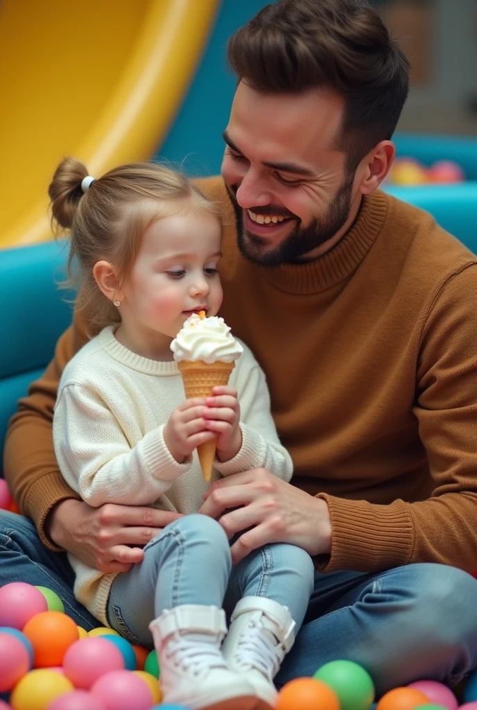 Mother and son eating ice cream
