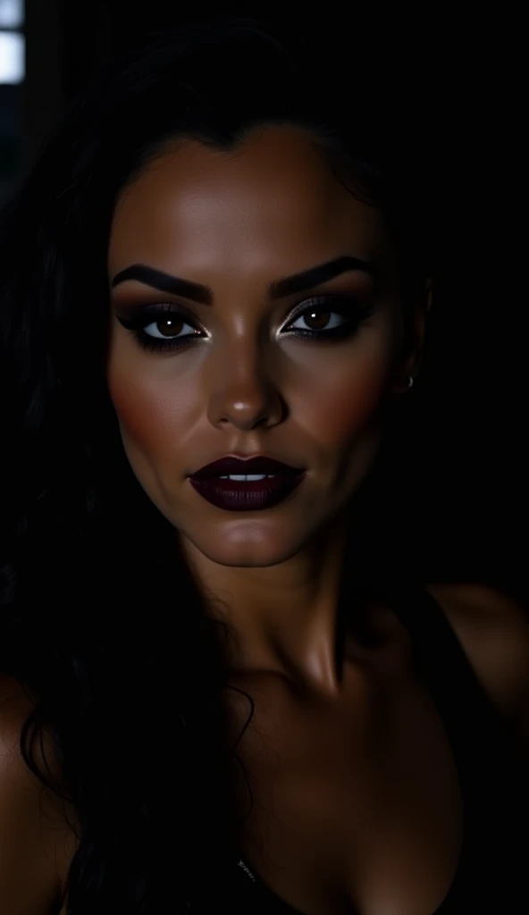 cinematic film still (aesthetic:1.2) Hyper Detailed, soft-lit (dramatic:0.9) full body with natural big breasts and tattooed nice legs of a stunning (beautiful:1.1) lady. Her face adorned , that effortlessly blend into her flawless skin. She wears mysterious (dark makeup:1.3) that accentuates her eyes. Complicated details. The expertly captured photograph showcases intricate details, inviting the viewer to delve deeper into her captivating beauty. Ideal for a striking (cover:1.1) image. . shallow depth of field, vignette, highly detailed, high budget, bokeh, cinemascope, moody, epic, gorgeous, film grain, grainy