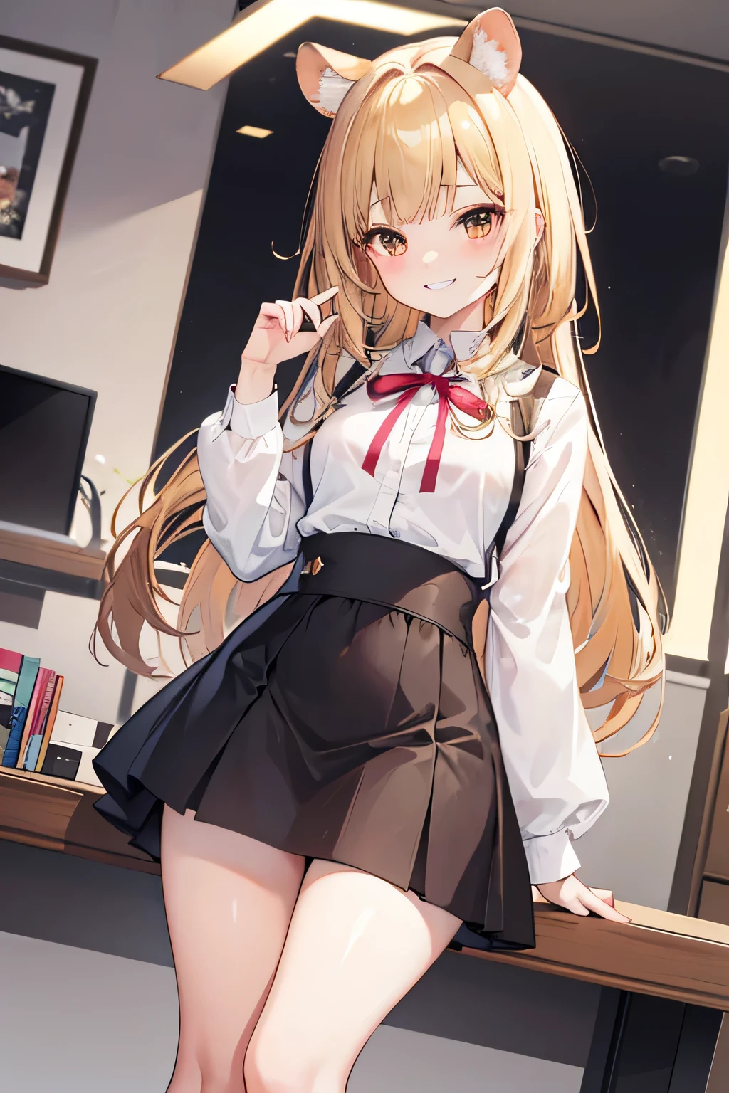 ((Top Quality,8k, 32k,Masterpiece:1.2)), girl , skirt, grin, undressing, showing panties