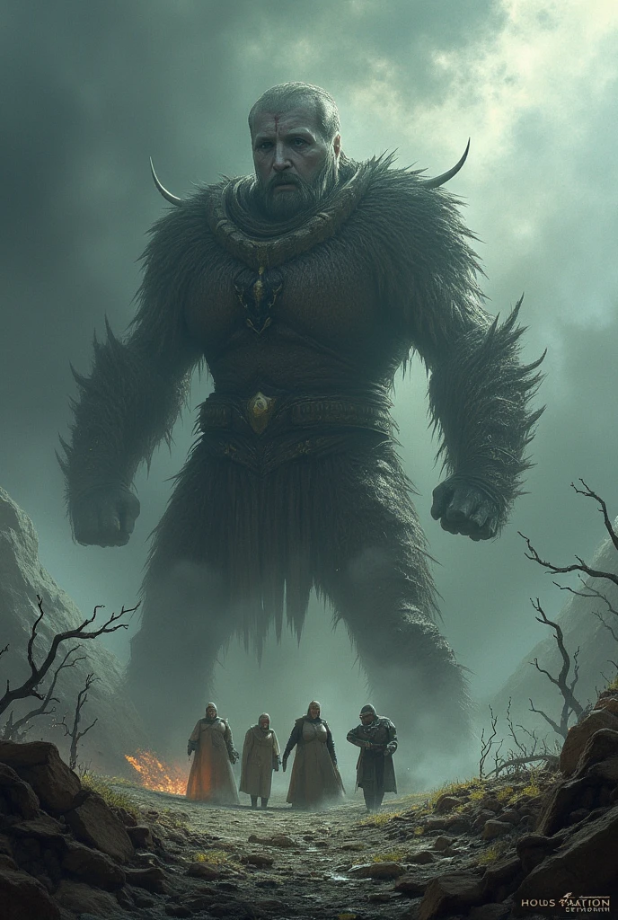 Je voudrais une illustration très fidèle par rapport aux détails du livre "la horde du contrevent" de sov strochnis à la fin du roman avec les chrones qu'il rencontre