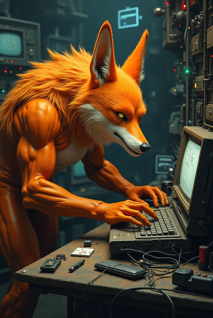 Fluffy brown wolf、Extremely large bulging crotch underwear、Orange Pants、Howling Wolf、Laboratory Background、Laboratory Background、Sharp claws on the toes、Wolf showing his back、Wolf's furry back、Abnormally large back muscles、Backwards pose、Pose with hands raised up、Lying down pose、Hairless head、Very developed butt muscles、Full body wolf fur、Howling pose、Upward facing face、Completely naked、Abnormally large muscles、Large amounts of medicine、condom、Fluffy, long body hair、Long brown hair all over the body、Very long and profuse armpit hair、Chemical spilled on the floor