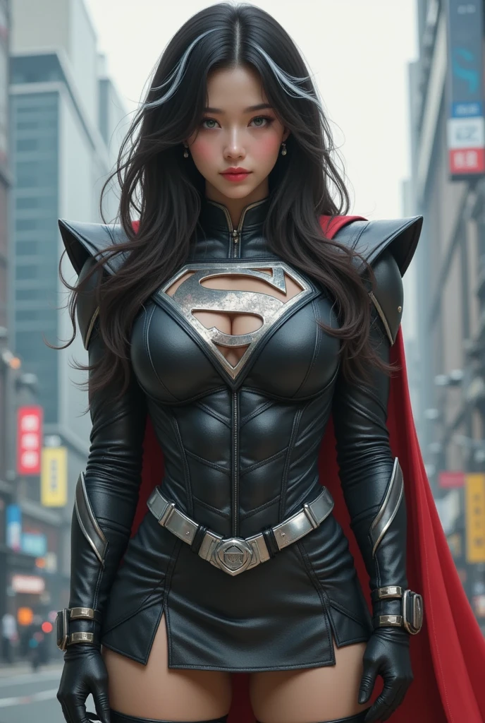 Nico robin como supergirl ((Melhor qualidade da Supergirl)), ((obra-prima)), (detalhado: 1.4), 3D, uma imagem de uma linda mulher olhos azuis cyberpunk, com a roupa rasgada, peitos grande, HDR (High Dynamic Range),Ray Tracing,NVIDIA RTX,Super-Resolution,Unreal 5,Subsurface dispersão, Textura PBR, Post-processing, anisotropic filtering, Profundidade de campo, Maximum clarity and sharpness, Texturas multicamadas, Albedo e mapas especulares, surface shading, Accurate simulation of light-material interaction, perfectly proportions, Octane Render, Two-tone lighting,Abertura ampla,ISO baixo,White balance,thirds rule,8K RAW, wearing superman's S symbol on his chest. Cyberpunk.