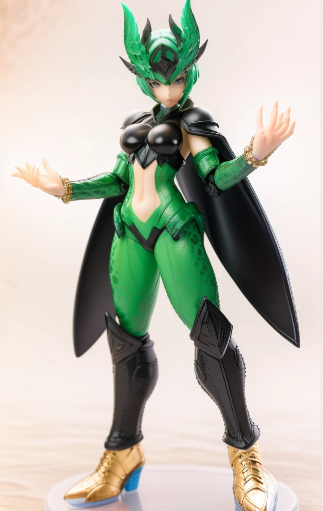 Ranamon,monster girl,helmet,(hairless),green skin,red eyes,gloves,blue leotard,fins,dutch angle,clothing cutout,side cutout,anklet,digimon, proportional eyes, (realistic:1.5), extremely detailed, hyper detailed, soft lighting, detailed background, extreme detail background, sharp details, beautiful face, symmetrical eyes, short red hair, short hair, red hair, green eyes, woman, high quality, (full body:1.3),