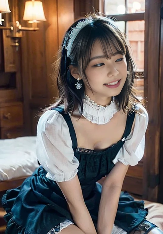 there is a woman in a black and white dress posing for a picture, gorgeous maid, maid outfit, maid, maid dress, anime girl in a maid costume, wearing maid uniform, maid costume, a sexy maid in a magical forest, french maid, catboy cosplay! maid! dress, gorgeous chinese model, Atsuko Kudo wearing latex costume