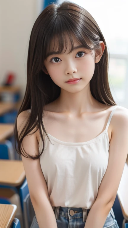 
(masterpiece, highest quality:1.4), Award-winning portraits, 8K, 85mm, alone, Beautiful Face, Delicate girl, Biolaces, Gardenia, grace, Sophisticated, cute, , Watching the audience, 15 yw photo, Disorganized, HDR, Sharp focus, Background bokeh、(((Flat 、A slim and delicate body、A youthful atmosphere、Full Body)))、Her shiny, medium-long hair is tied up.、Hair swn the wind、Mole on the left cheek、Large, round, dark blue eyes、Full Body、Junior idol、Nogizaka Idol、Mole under the eye、sexy、((basement、Embarrang appearance、Anxious expression))、