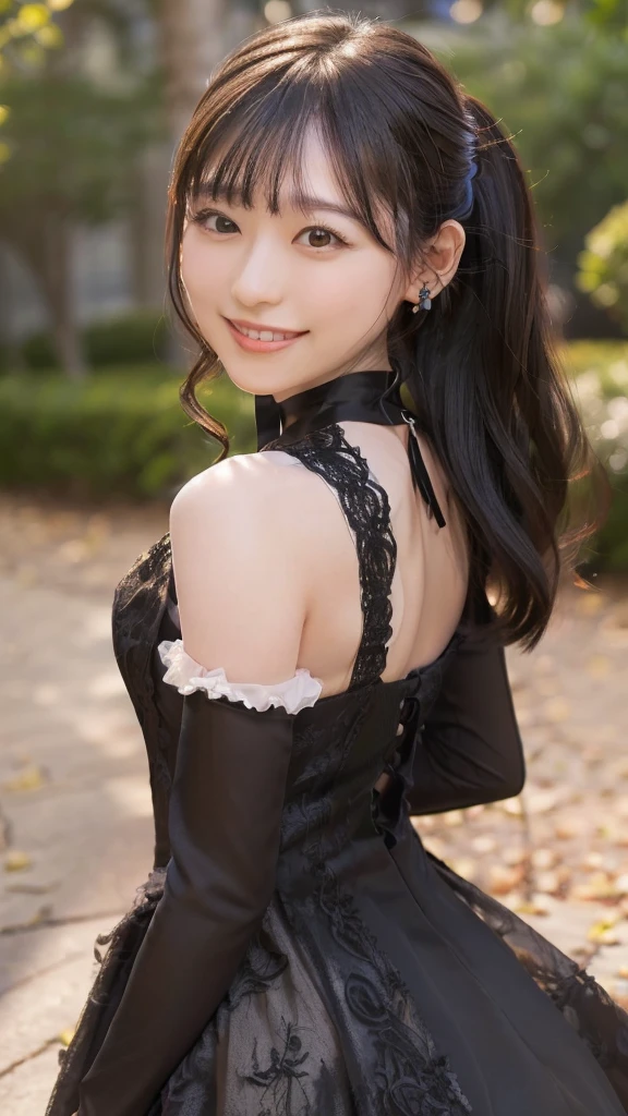 ((Tabletop:1.4, highest quality)), (Realistic photos:1.4),
((1 girl)), (Pure actress), (dream-like),
(超High resolution:1.2), Very delicate and beautiful, wonderful, very detailed Cg Unity 8K wallpaper, Very detailed, High resolution,
Soft Light, Beautiful detailed girl, Very detailedな目と顔, Beautiful and detailed nose, Beautiful and detailed,
(Wearing a goth dress:1.3), (Twin tails),
Cinema Lighting, Perfect Anatomy, Slender body, (Parted bangs),
(Flower garden blooming in a cave:1.3), (Flowers blooming in the dark々々the brilliance of:1.5), (Light and dark emphasis), (Wonderful beauty),
Cowboy Shot, Looking at the audience, (smile)