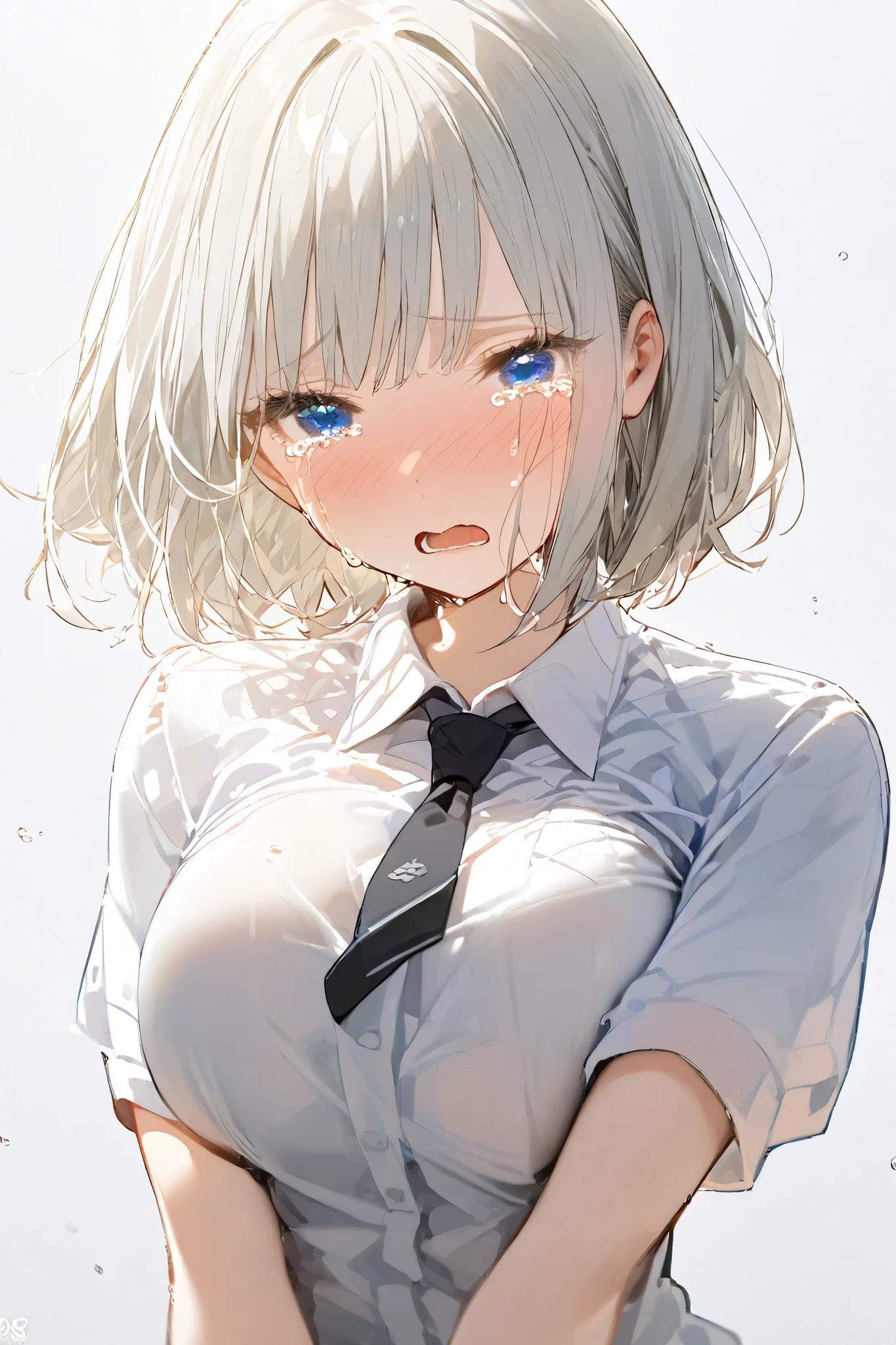 A sense of guilt、Close one eye、Tongue shot、eye shot、Sperm on hair、Massive on the face、Lots of big dicks、Dick is delicious、Suck dick、Covered in sperm、Sperm in the eye、Semen on the face、Sperm dripping from the mouth、Nipples、forehead、Girl、Girl、Short、Younger、Lower school year、Baby Face、flat chest、Dynamic Angle、masterpiece、best quality、ultra-detail、School、In the classroom、Displeased、Watery eye、Embarrassed