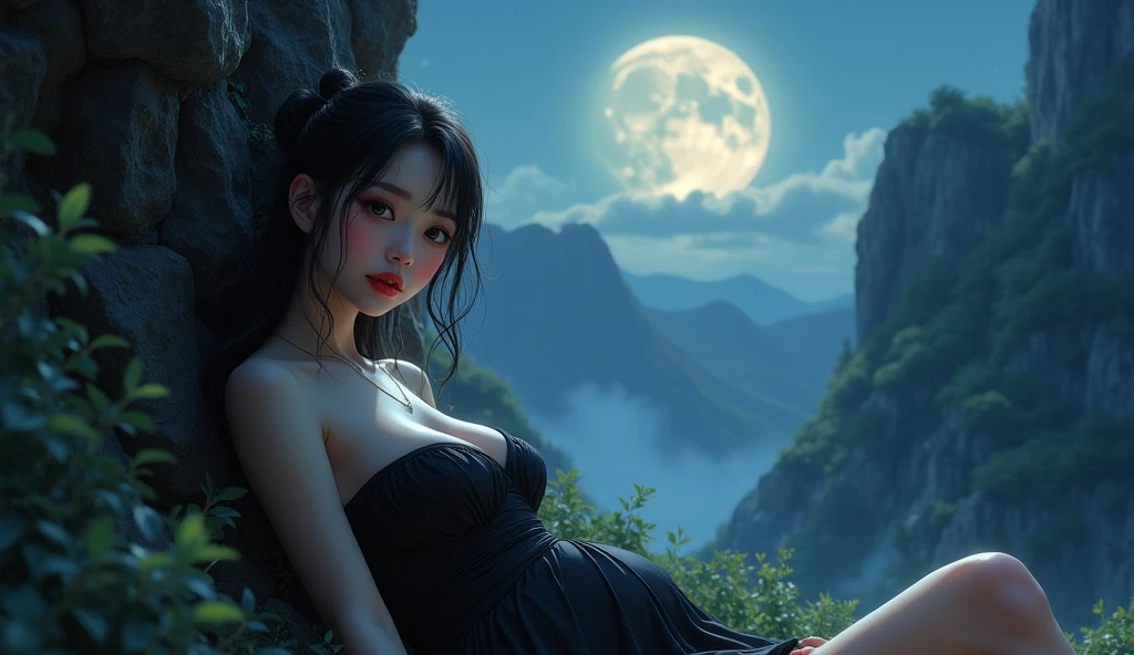 teen emma watson as a white priestess girl. tight dress. spread legs. background moon. sharp focus, natural lighting, subsurface scattering, f2, 35mm, film grain