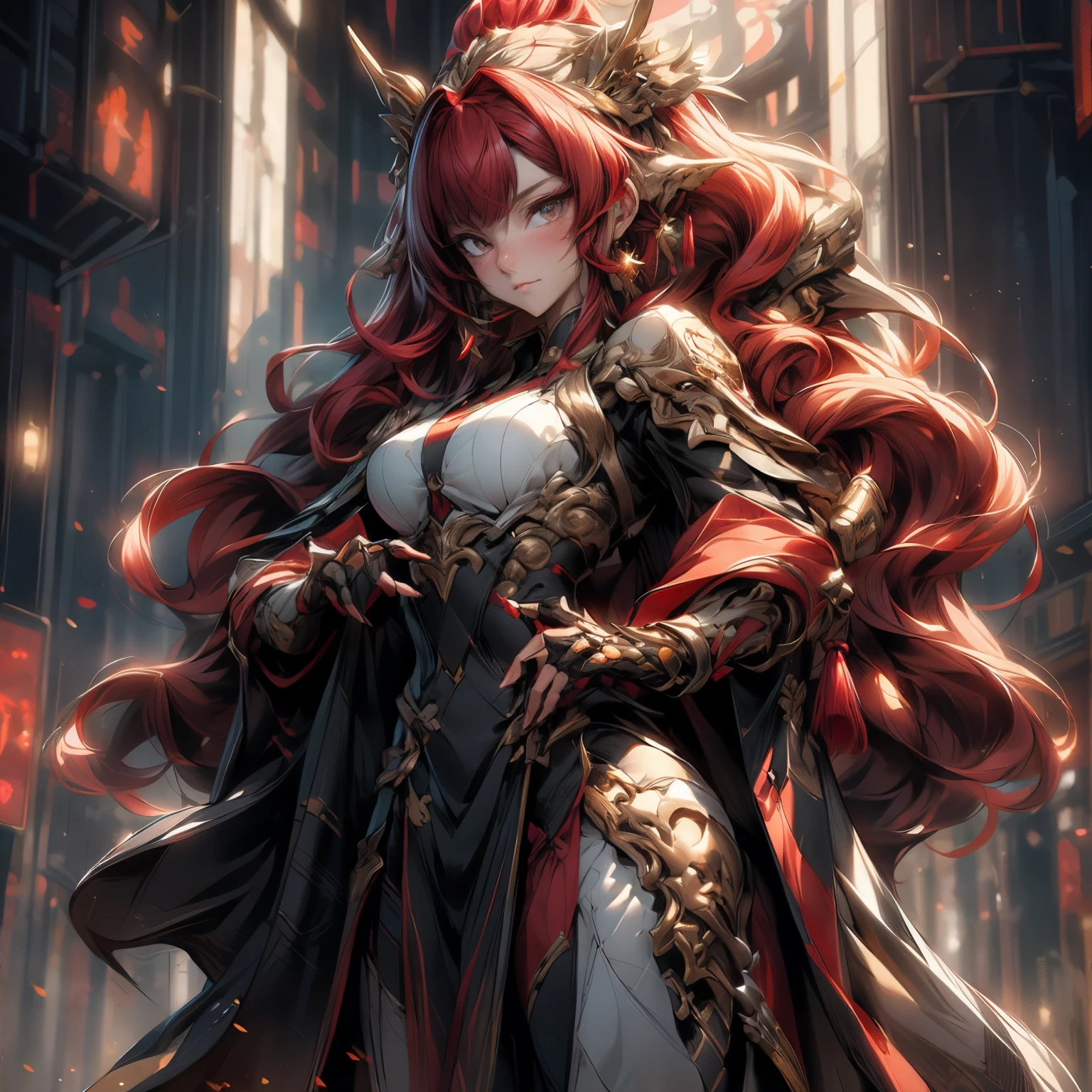 um close up de uma mulher com longos cabelos ruivos usando armadura, portrait knights of zodiac girl, knights of zodiac girl, arte de anime digital detalhada, arte de fantasia de anime, Retrato do Paladino Feminino, cushart krenz arte chave feminina, anime fantasy illustration, gorgeous female paladin, deusa anime, arte detalhada do personagem de anime, epic fantasy HD art style, da armadura
