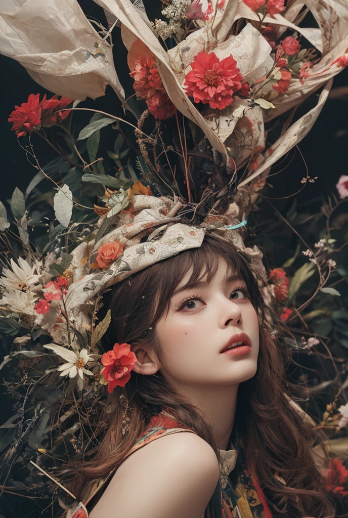 Delicate face,There is only one girl,Wear white cotton socks pinned with flowers,Bare thighs,high qulity,tmasterpiece,8K,s the perfect face,A face that is not obscured by anything,Full body diagram,Left and right symmetrical eyes,Symmetrical facial features