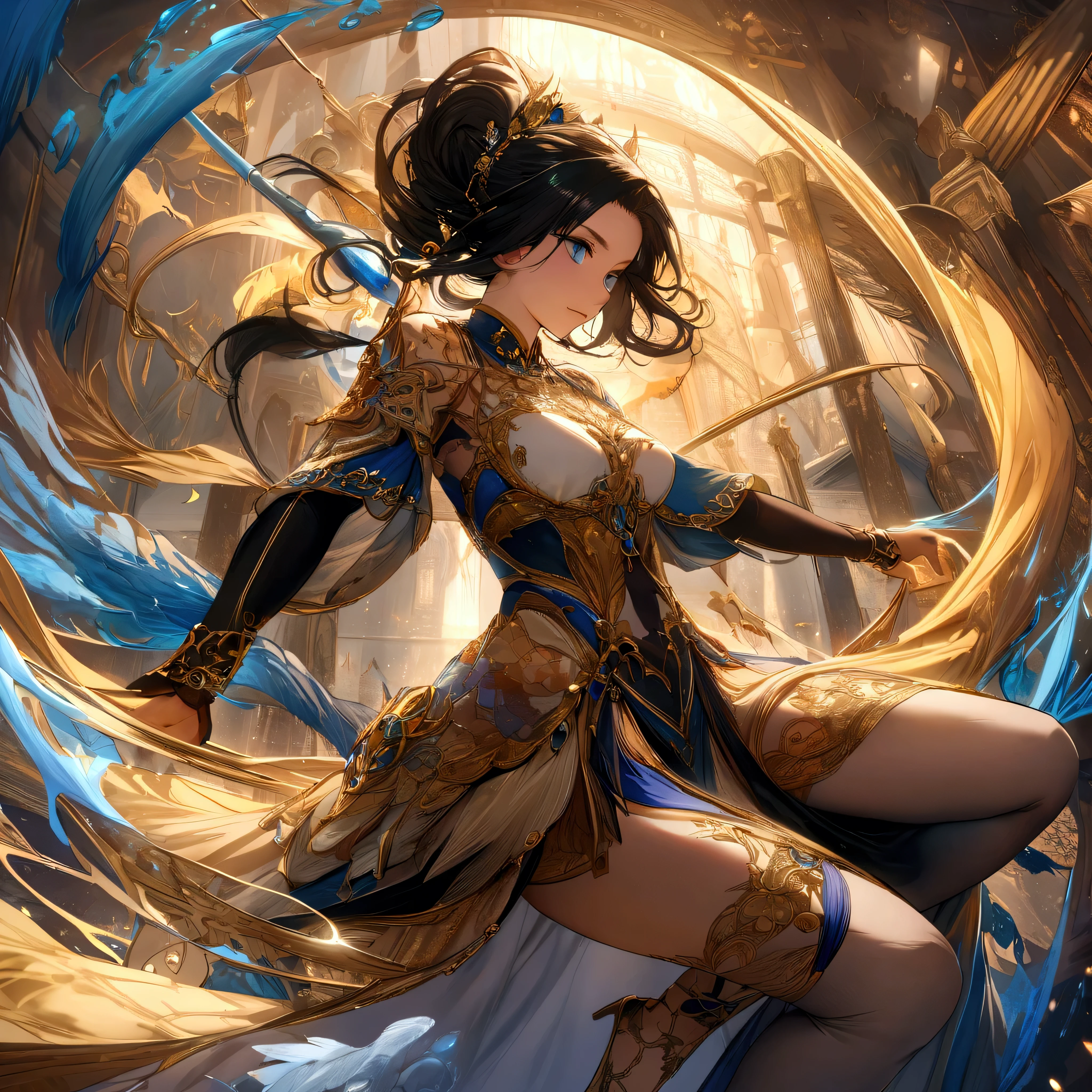 8K、Illustration of a woman full of energy drawn in ultra-high definition detail。The subject is１In a person shining woman、Visualized energy rushes through the whole body。She is full of vitality、It expresses how full of physical strength。Long hair shines、The inner color shines colorfully。

The background is full of glowing energy light、Enveloping her。Beautiful geometric patterns colored by energy、There is a sense of liveliness and dynamism throughout.。

Poses receive energy、In a posture that is full of physical strength、It depicts him embracing the energy with open arms.。

The costume is designed to match the energy brilliance、It emphasizes the image of full of physical strength。By making the inner color shine colorfully、It expresses the vitality and energy she has。

The expression is full of joy、You can feel a sense of happiness wrapped in energy。Her gaze was positive.、It gives us hope for the future。

The composition is centered on the subject.、Glowing energy light spreads in the background。The dynamism of energy dominates the entire illustration。

Lighting is a glow of energy illuminates the entire illustration、It highlights her physical strength.。

Color is the light of shining energy and、The colorful glow of her outfit and hair is vividly expressed。The inner color also shines colorfully.。

The effect depicts the light of glowing energy、Her physical strength is even more pronounced.。

The background effect has a sense of energy dynamism.、The exuberance of her physical strength is emphasized。