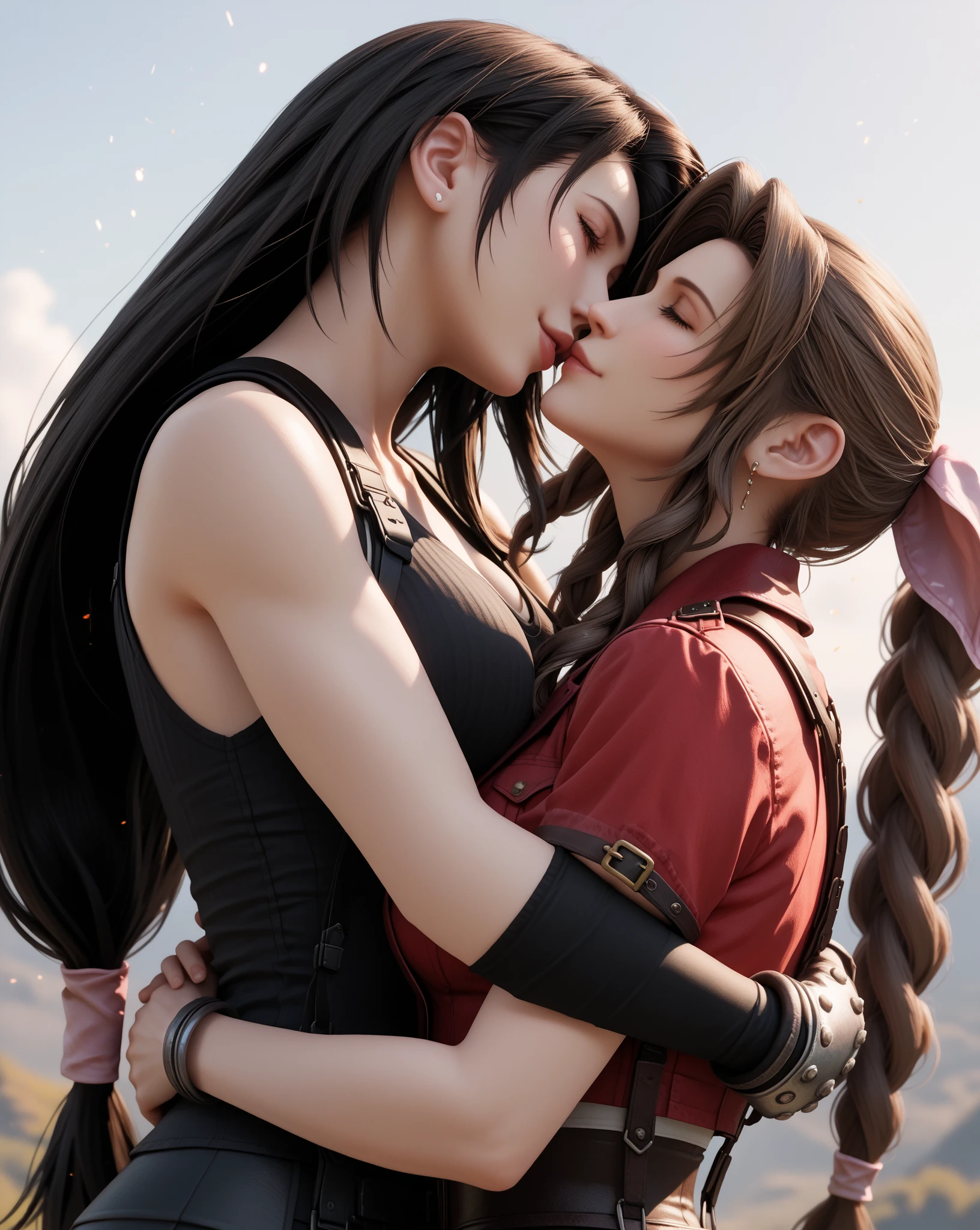 A woman inserting her huge penis into another woman Aerith Gainsborough