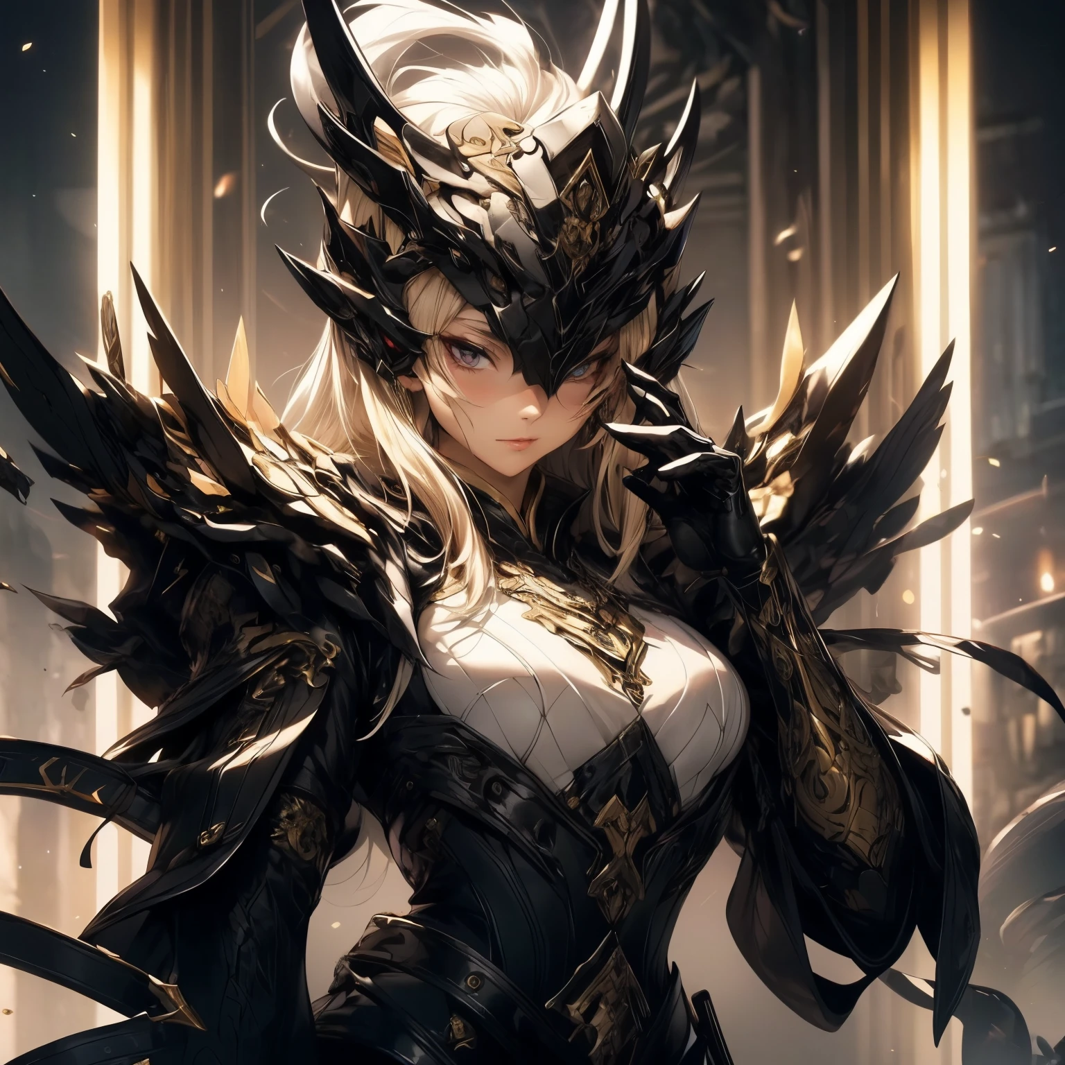 ((highest quality)),(Ultra-high resolution),(Very detailed),(Detailed Description),((The best CG)),(A masterpiece),Ultra-precise art,Amazing drawing art,(Fantasy art with intricate detail:1.5), (Female Dragon:1.4),(Snake's Eye:1.6),(smile:1.4),(Each grasshopper has two horns:1.5),(Scale skin:1.6,),(Sharp Claws:1.4)