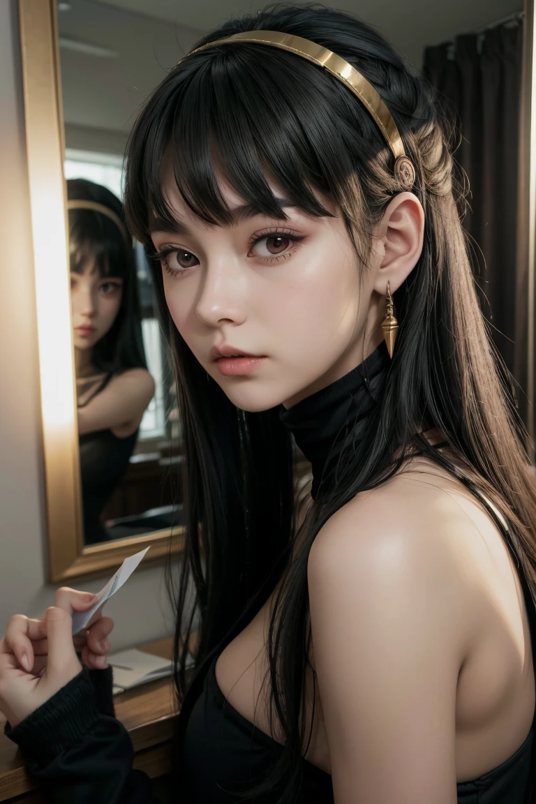 (Best image quality), (masterpiece), (Vibrant, Photo realistic, Realistic, dramatic, dark, Sharp focus, 8k), beautiful, Highly detailed face and skin texture, sexy wedding dress, Heavenly beauty, Mature Asian Woman,Long black hair, Compensate, Browsing Caution ,Close-up shot, ((Backlight)), Holding the Sword, Samurai Wedding