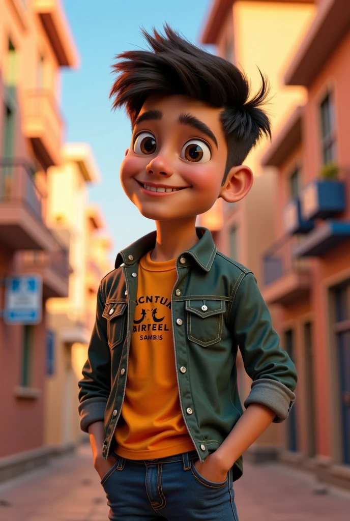 Mexican boy wearing a shirt that says SakChaser