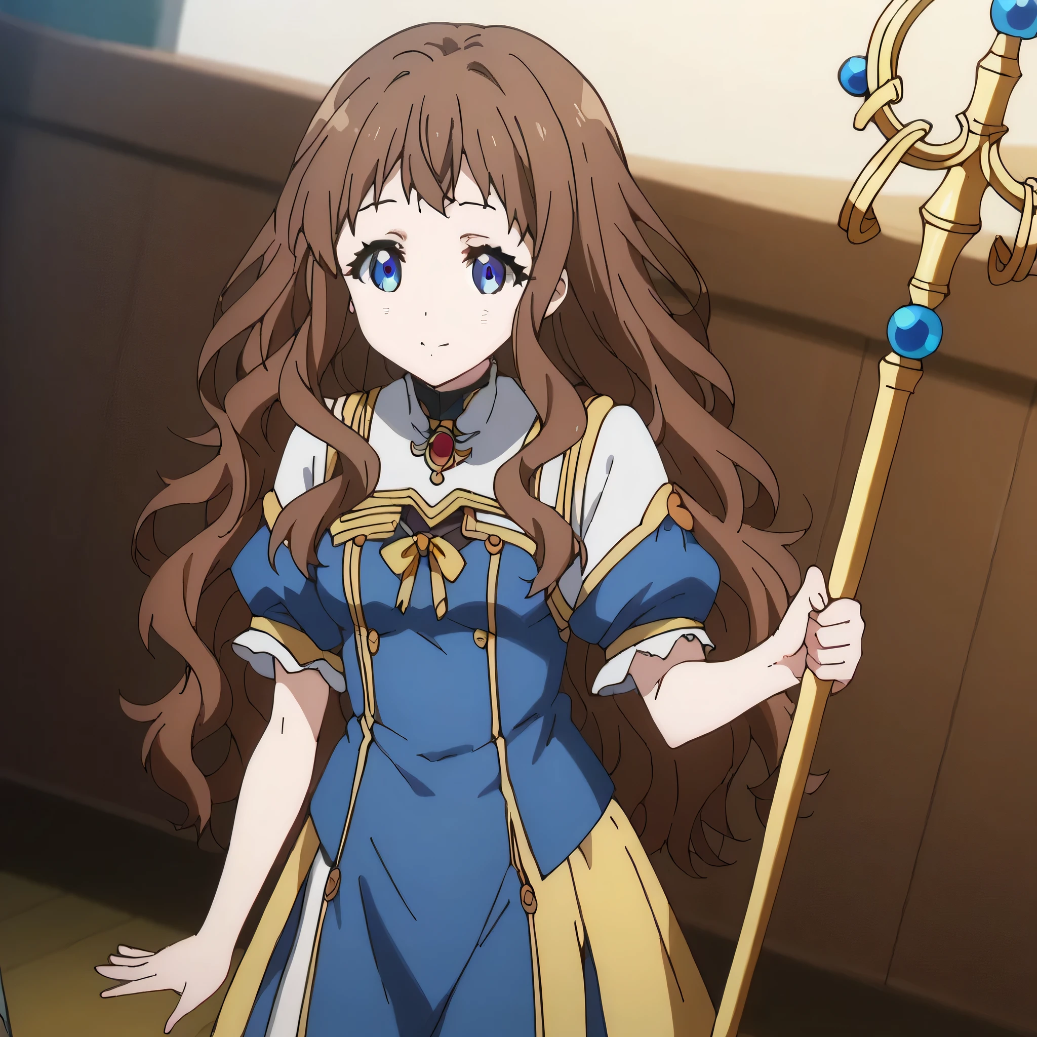 score_9, score_8_up, score_7_up, source_anime,
arche, ai shindou, long hair, blue eyes, brown hair, wavy hair,
skirt, priestress dress, prietress outfits, magic blessed scepter, pleated skirt ,
indoors, bent over, smile,
looking at viewer, cowboy shot, dutch angle, solo,