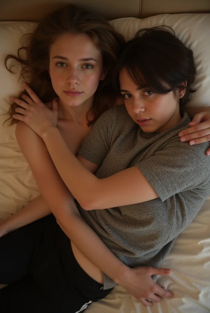 Sophia Lillis,beautiful,cute, Soft belly, elegant, Open your mouth, Professional photography ,Facial expression of sexual pleasure、The expression you show when you love someone、 Long braids,whole body 、beautiful太もも、Disheveled clothing、They are pushing each other&#39;s clothes aside with their hands.、Outdoor、holiday、blue sky、Relaxed atmosphere、innocent、Two people tickling each other、two people fooling around、White see-through T-shirt、Pant voice、Grey shorts、Dazzling sunlight、Sunlight on the skin、Professional photos、private、Intimate atmosphere、Two people in love、Wide range of colors、color、innocentな女子高校生