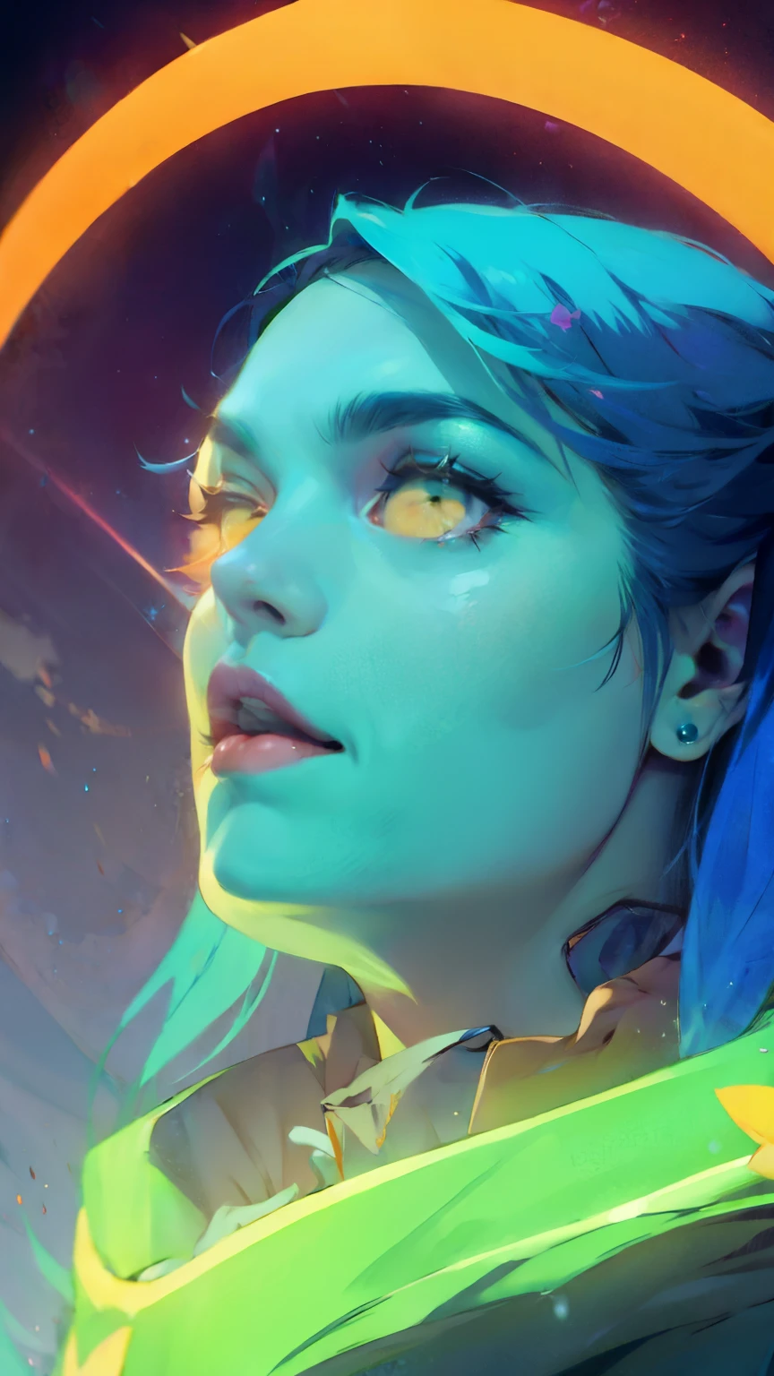 Devious with determination, Solitude is crowded by isolation, Wandered wearily for several eternities, <lora:MJ52:0.4>, Harsh Sunlight, <lora:Elemental_Graffiti-step00001500:0.8> elemental art, <lora:blacklight_makeup_v2:0.7> blacklight makeup