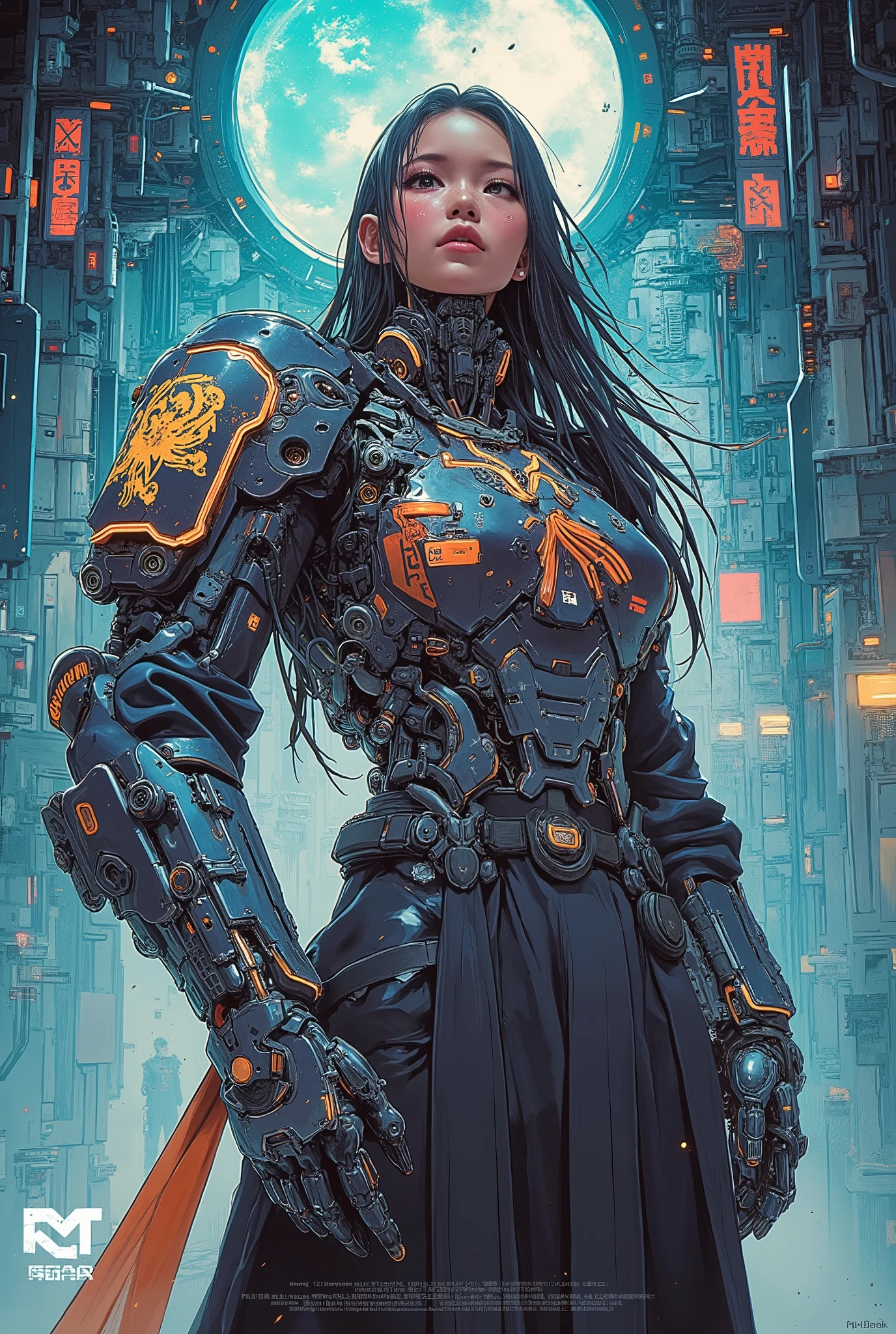 ((anime art style illustration) of (perfect Asian cyberpunk girl))), (((wearing incredibly detailed ornate cyberpunk samurai armour))), ((LED lights)), (shapeless long hair), perfect features, ((((full figure) dynamic pose))), (((starship interior))), abstract beauty, near perfection, pure form, concept art, intricate detail, 8k post-production, High resolution, super Detail, art station Trends, sharp focus, studio photos, intricate detail, Very detailed.