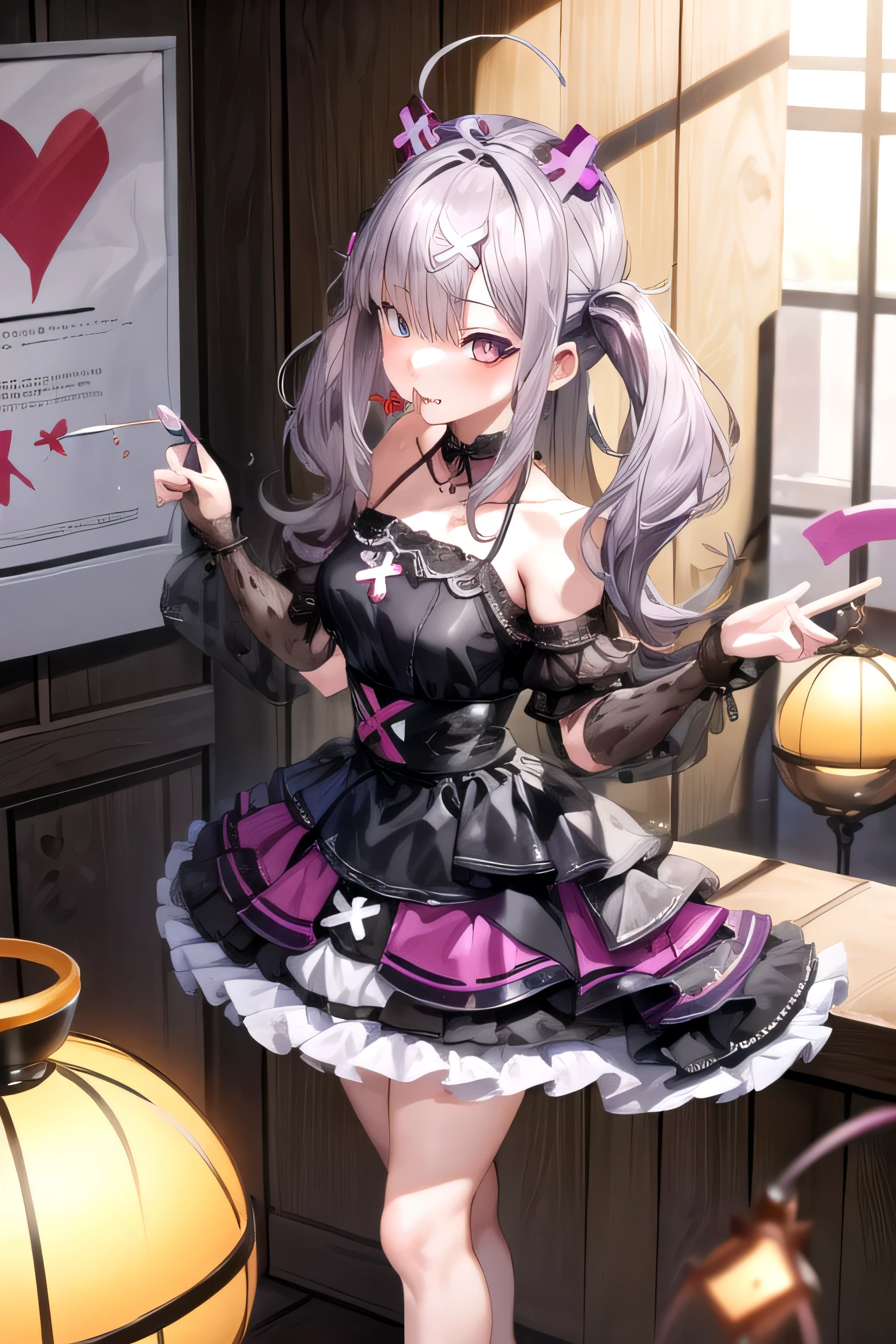 ((最 High Quality )), ((Masterpiece)), (  Details),  from the side 1 Girl ,  8k resolution,  very detailed,  High Quality ,  1 Girl, alone, Beautiful Day herself is a woman,18 years old, ,  Detailed face,  long hair,  one woman,  be evil that eats evil ,  live with punishment ,  live with punishment , Be beautiful , day々 fulfill desires just the way they are {x} don't get in the way of {x} joy,  Return Blood, Standing alone in the wilderness of carnage,  beautiful, slender, and toned thighs, Cross one's legs