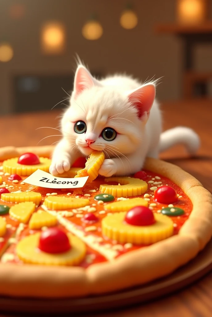 Gatito en forma de fresa