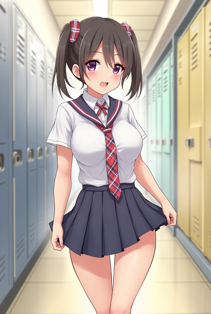 masterpiece, Highest quality, Nico_Yazawa,High resolution, 1 Girl, alone, Brown Hair, short hair, Twin tails、Purple eyes,  , , (Cleavage)、(Beautiful thighs), Carrying a red backpack, (randoseru backpack:1.2) Sweaty、Thick thighs、Highest quality、4K、1girl, 8ars old, lo, cute, grin, 、、at the park、、、Thick thighen holding their penises and surrounding girls、Semen from the penis、Bukkake、Bukkake、（Bukkake）projectile cum、Blowjob、Lots of spectators、Ahegao、low length、Sportswear