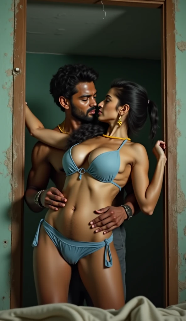 1 man, 1 woman, passionate sex on beach, fit hourglass figure, oily bodies, highly detailed, ultra realistic, photorealistic, 8k, sharp focus, dramatic lighting, dramatic colors, golden hour lighting, warm color palette, moody atmosphere, seaside landscape, rolling ocean waves, sandy beach, tropical setting, shahrukh khan and lkjhgf