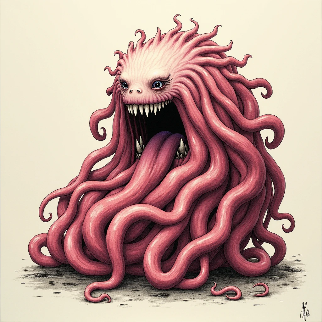 cecaelia, Scylla, thick tentacles, macro, masterpiece, best quality, red eyes, full body, vore, attacking ship