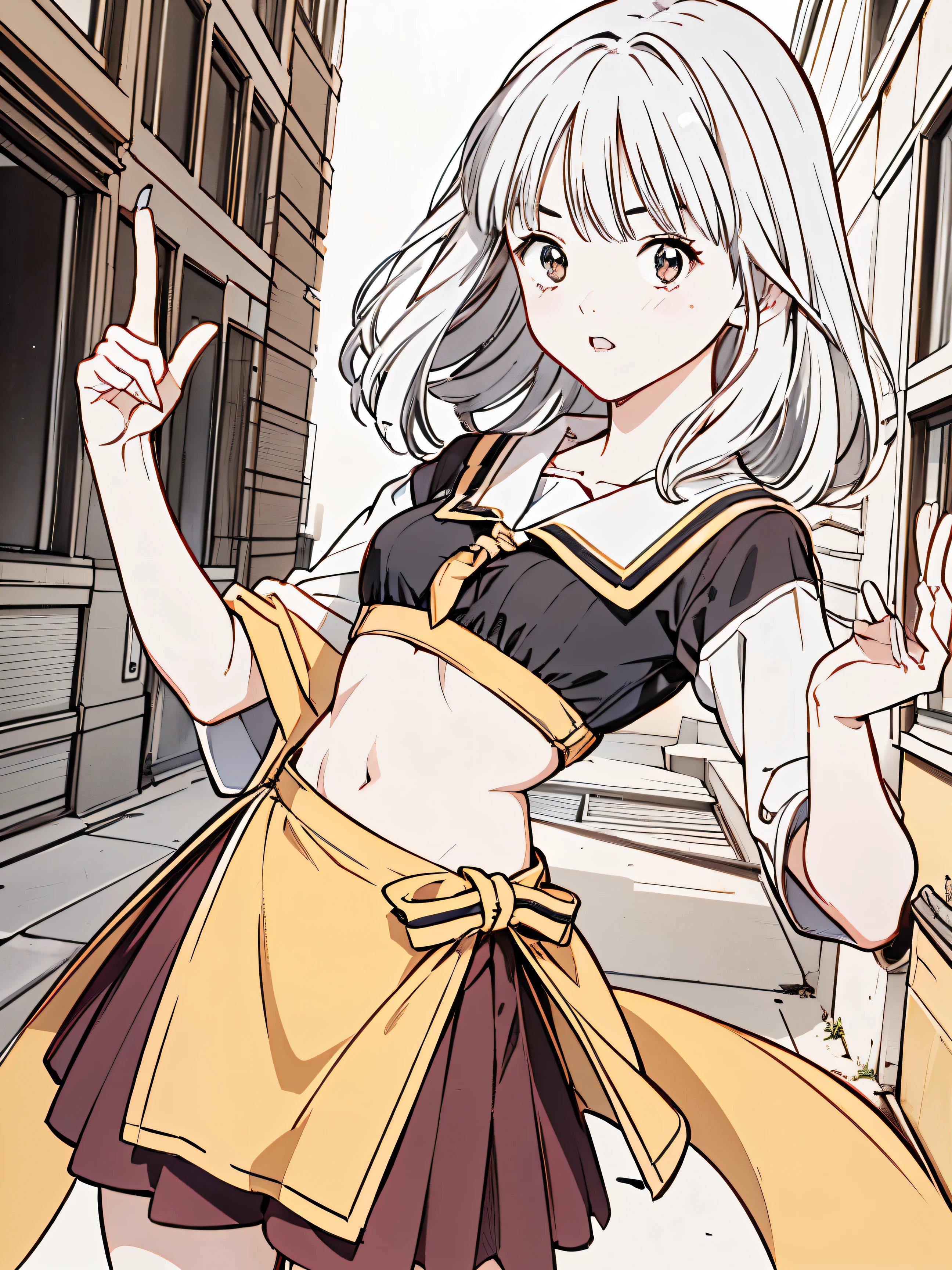 (8k、 best quality 、masterpiece:1.2)、( realistic、ultra-detailed、 super A high resolution、 1 girl、、 beautiful detailed faces、narrow、( Slim Waist ) :1.3)、Autumn Clothes、 、 skin texture、Floating Hair、 Professional Writing 、服、 An anime character with glasses 、 Human body、 brown hair、(Timid、 quiet 、Junior high school students、 embarrassing)、(( An anime character with glasses る))、 finger on pho 、Hokkaido、Sapporo、Relatives and friends、